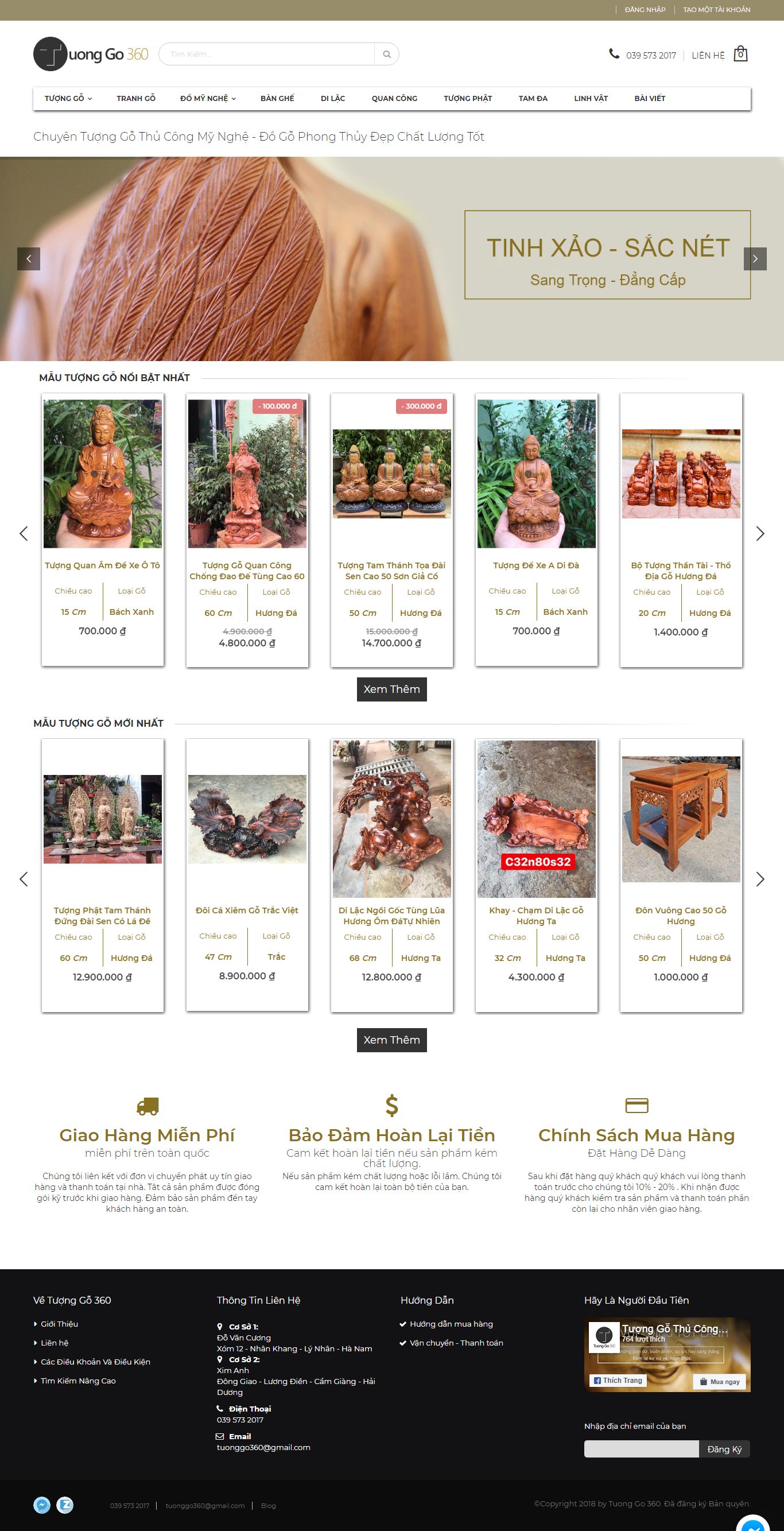 Thiết kế Website mỹ nghệ - tuonggo360.com - VietWebGroup.Vn