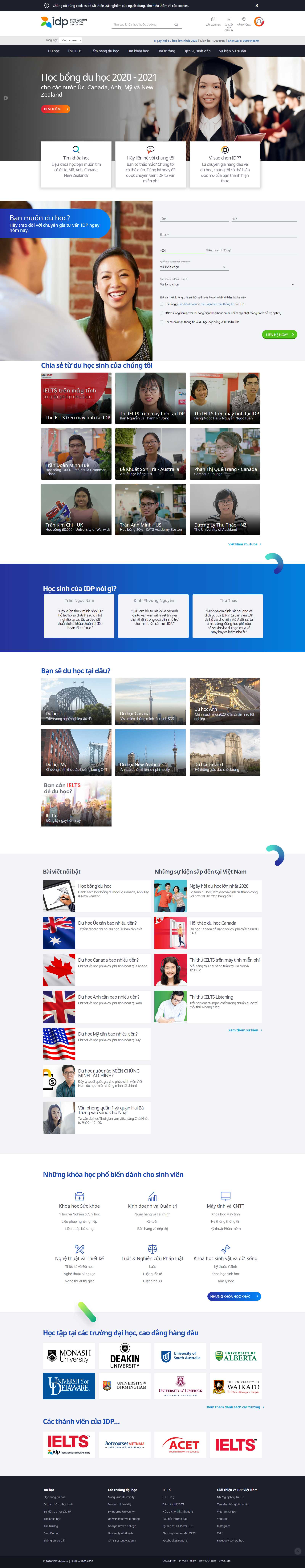 Thiết kế Website du học - www.idp.com - VietWebGroup.Vn