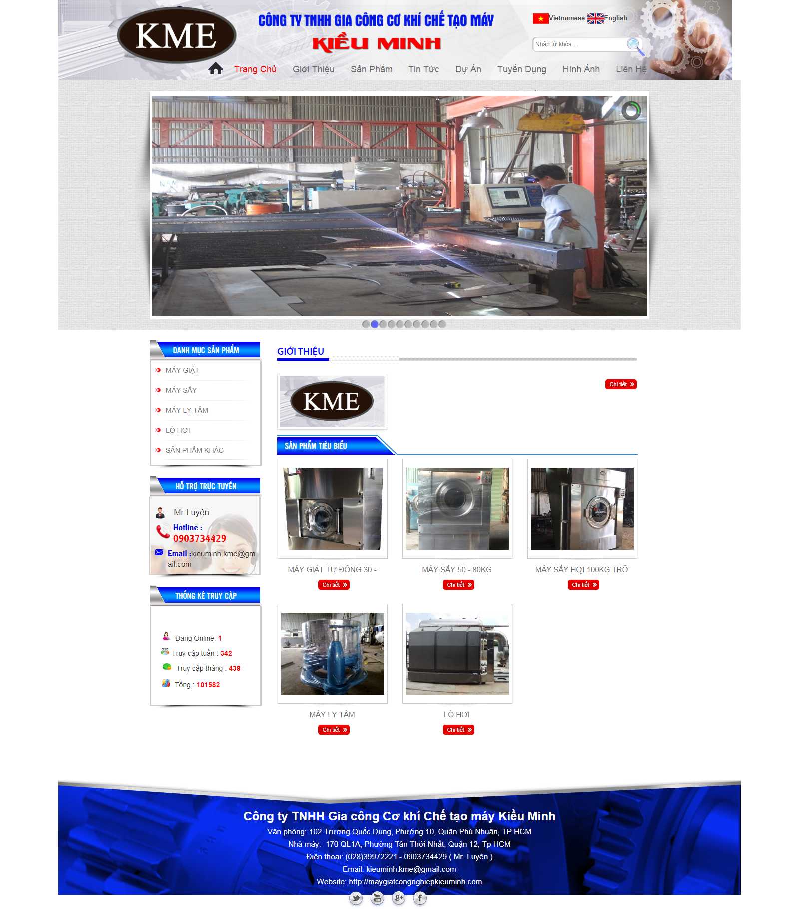 Thiết kế Website cơ khí - maygiatcongnghiepkieuminh.com - VietWebGroup.Vn