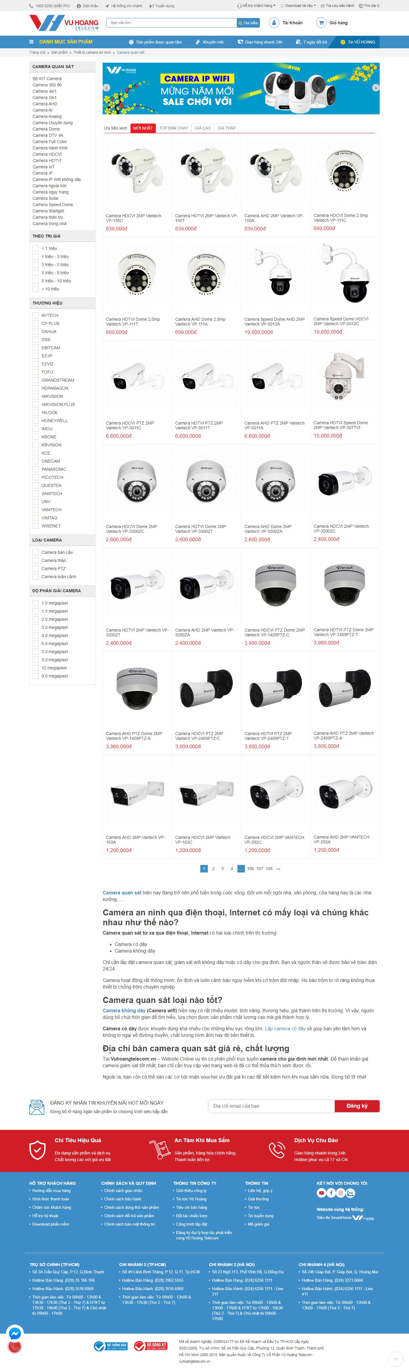 Thiết kế Website camera giám sát - vuhoangtelecom.vn - VietWebGroup.Vn