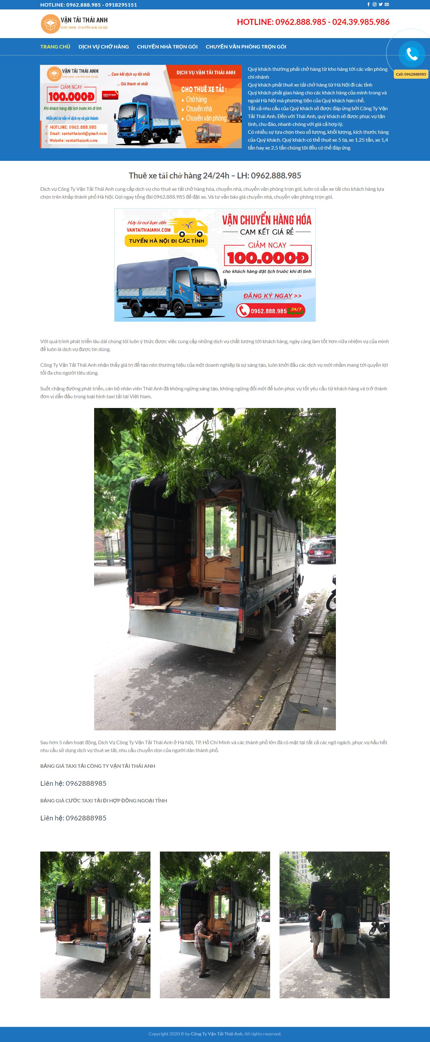 Thiết kế Website vận chuyển - vantaithaianh.com - VietWebGroup.Vn