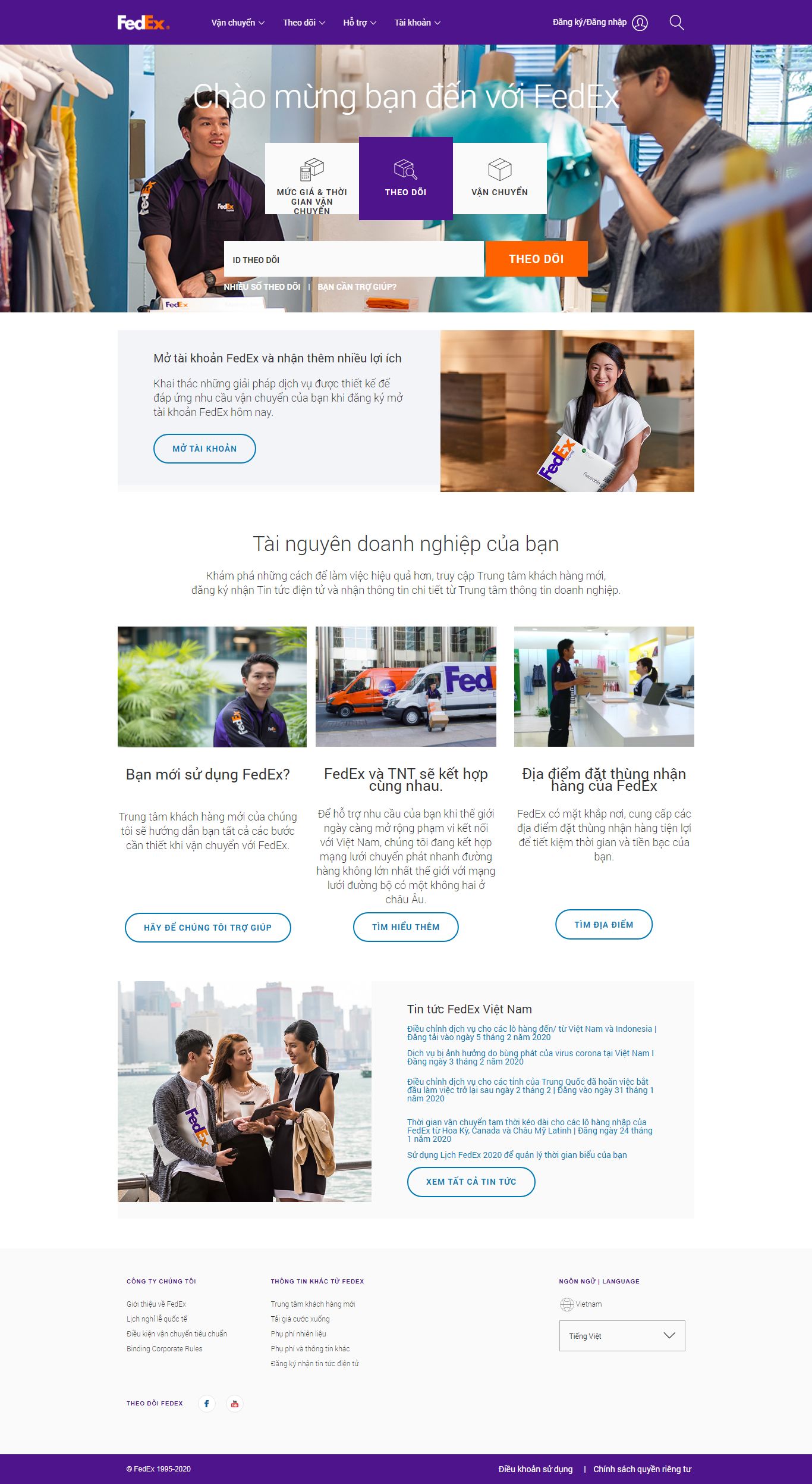 Thiết kế Website vận chuyển - www.fedex.com - VietWebGroup.Vn
