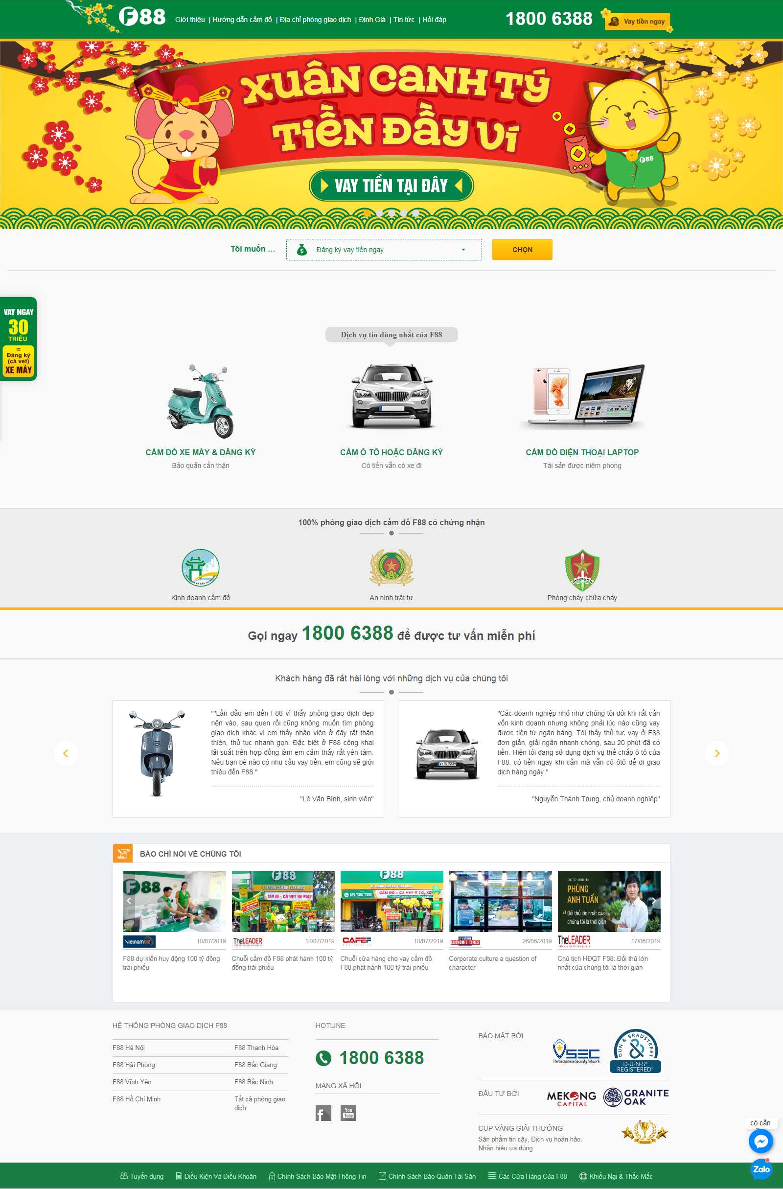 Thiết kế Website cầm đồ - f88.vn - VietWebGroup.Vn