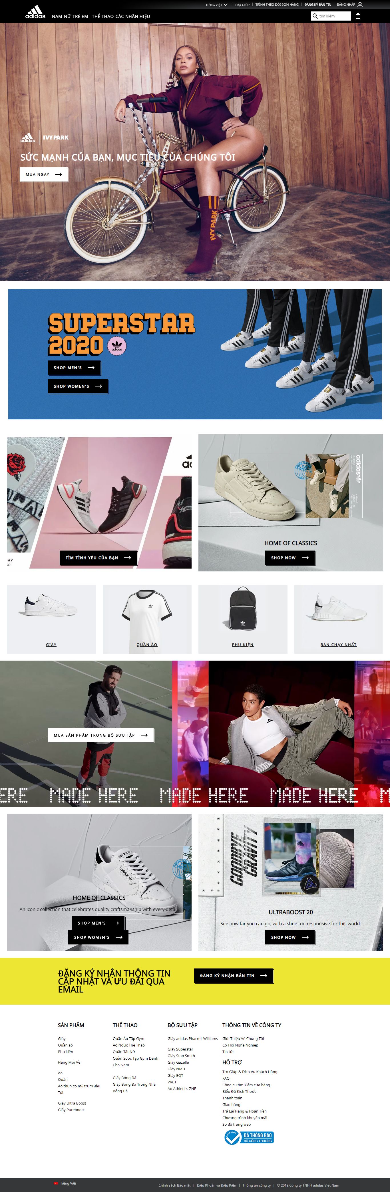 Thiết kế Website may mặc - www.adidas.com.vn - VietWebGroup.Vn