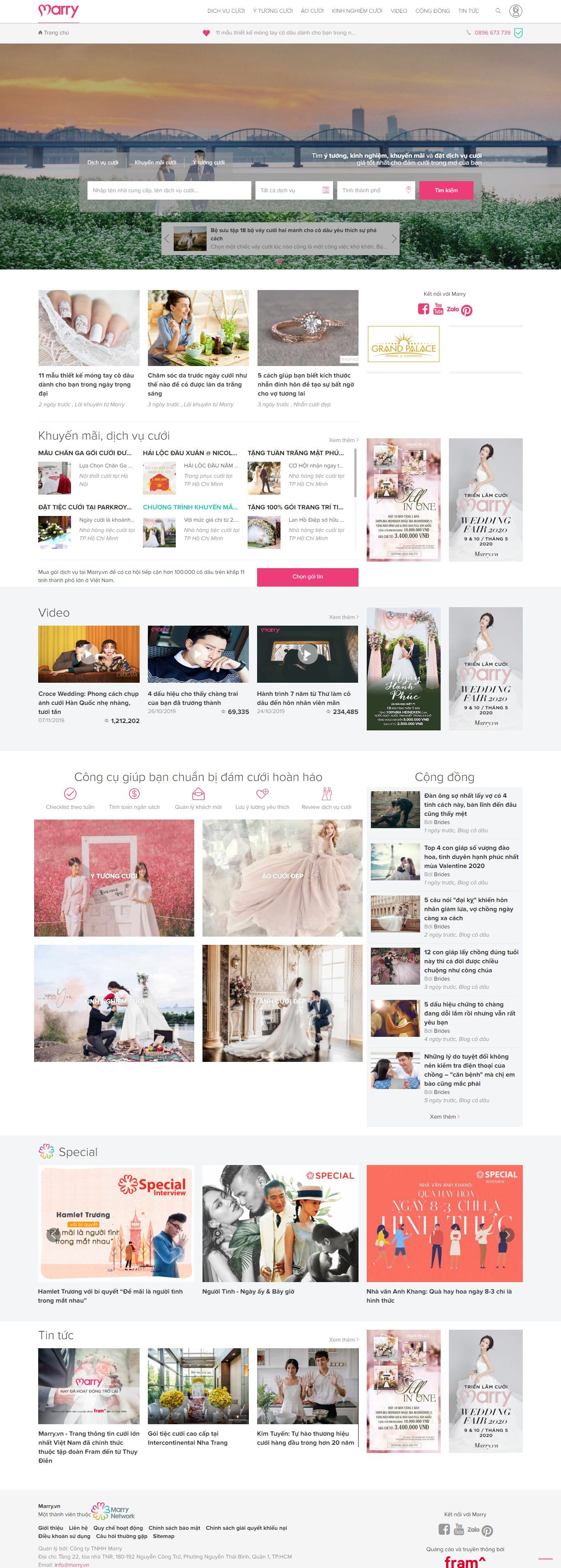 Thiết kế Website tiệc cưới - www.marry.vn - VietWebGroup.Vn