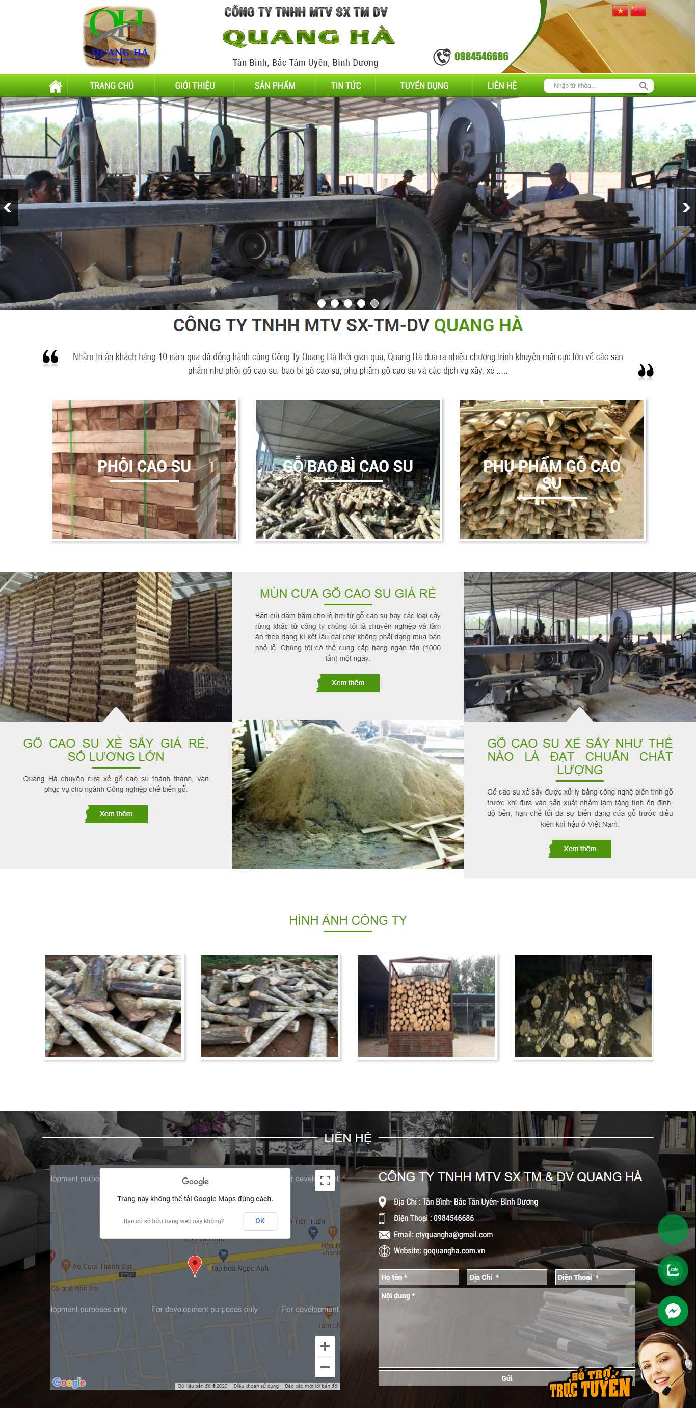 Thiết kế Website xưởng gỗ - goquangha.com - VietWebGroup.Vn