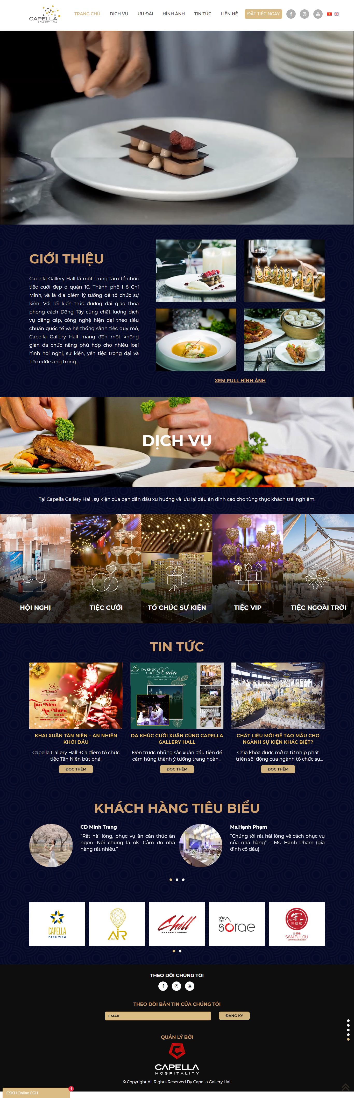Thiết kế Website tiệc cưới - capellagallery.com - VietWebGroup.Vn
