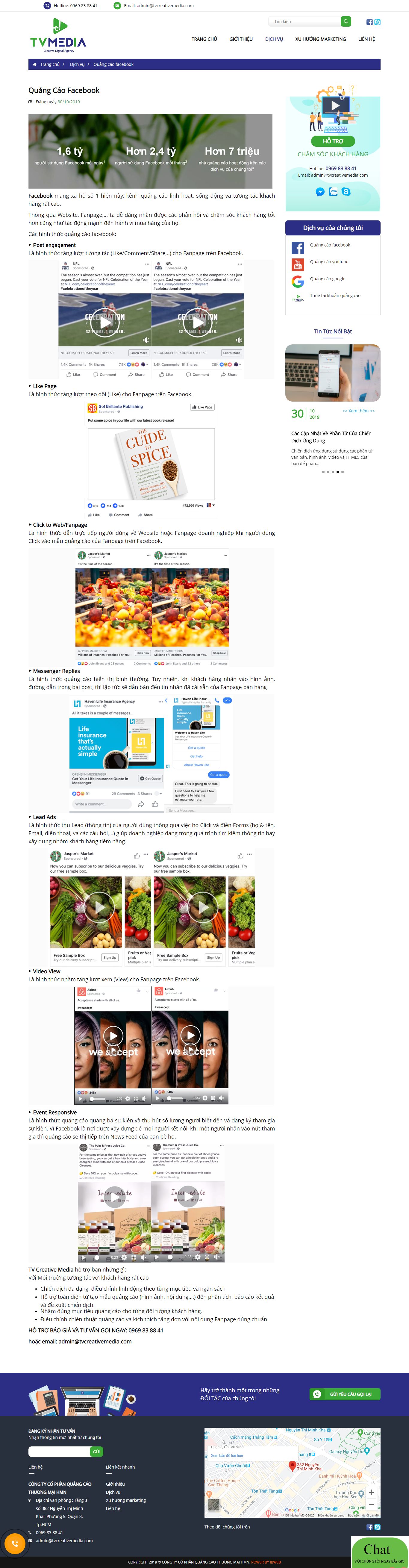Thiết kế Website quảng cáo facebook - tvcreativemedia.com - VietWebGroup.Vn