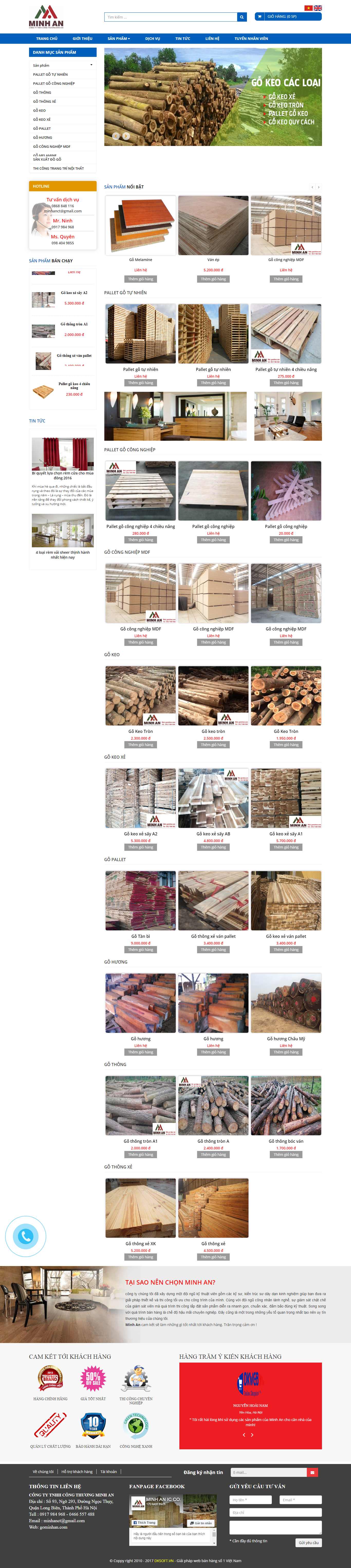 Thiết kế Website xưởng gỗ - gominhan.com - VietWebGroup.Vn