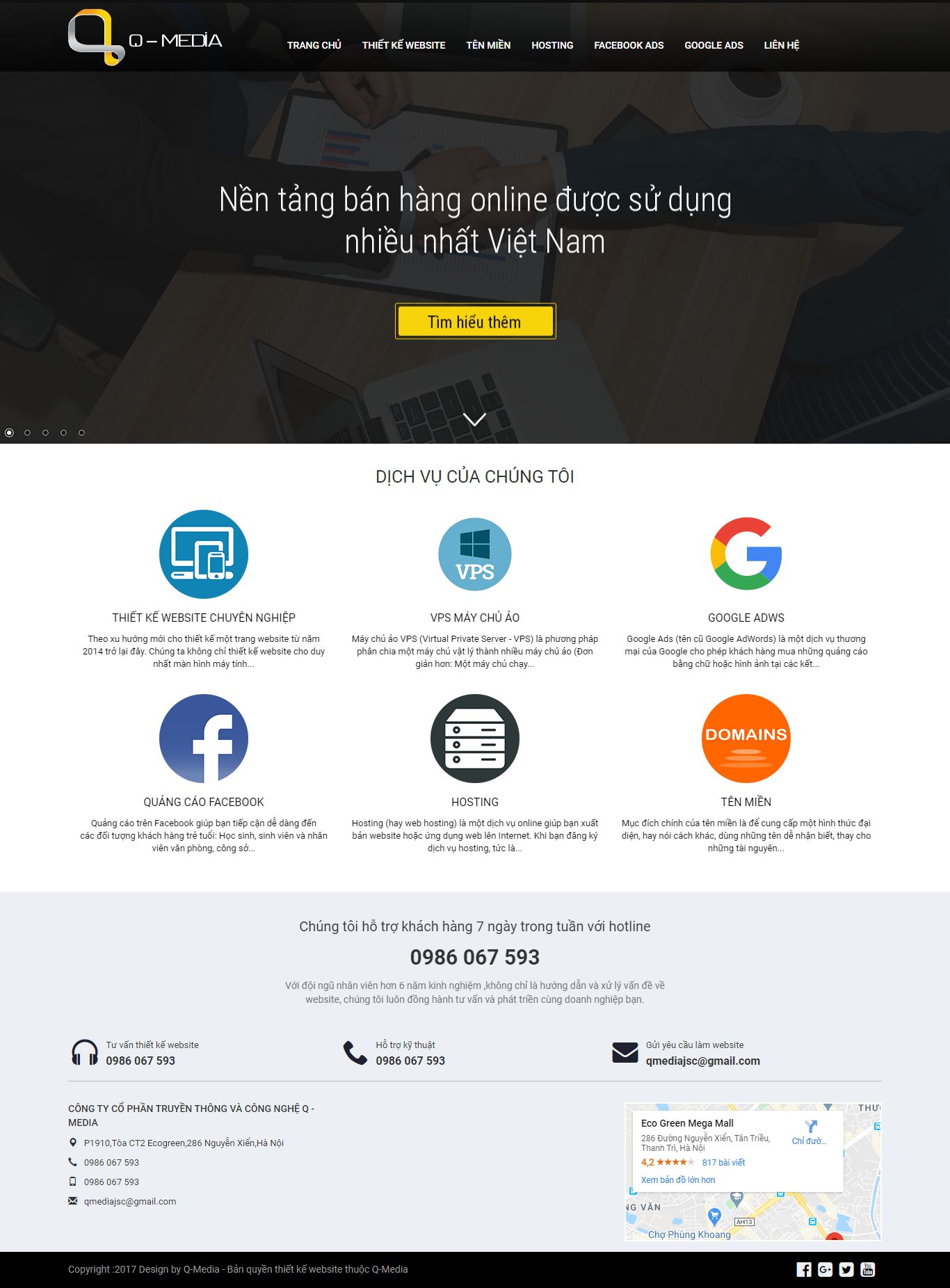 Thiết kế Website quảng cáo facebook - qmedia.com.vn - VietWebGroup.Vn