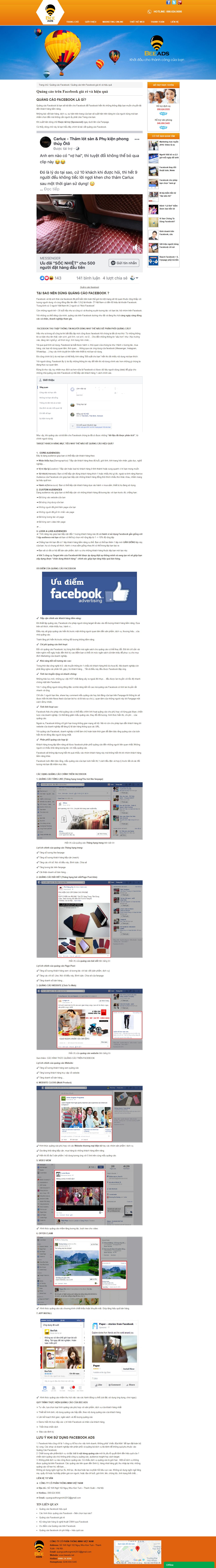 Thiết kế Website quảng cáo facebook - beeads.net - VietWebGroup.Vn
