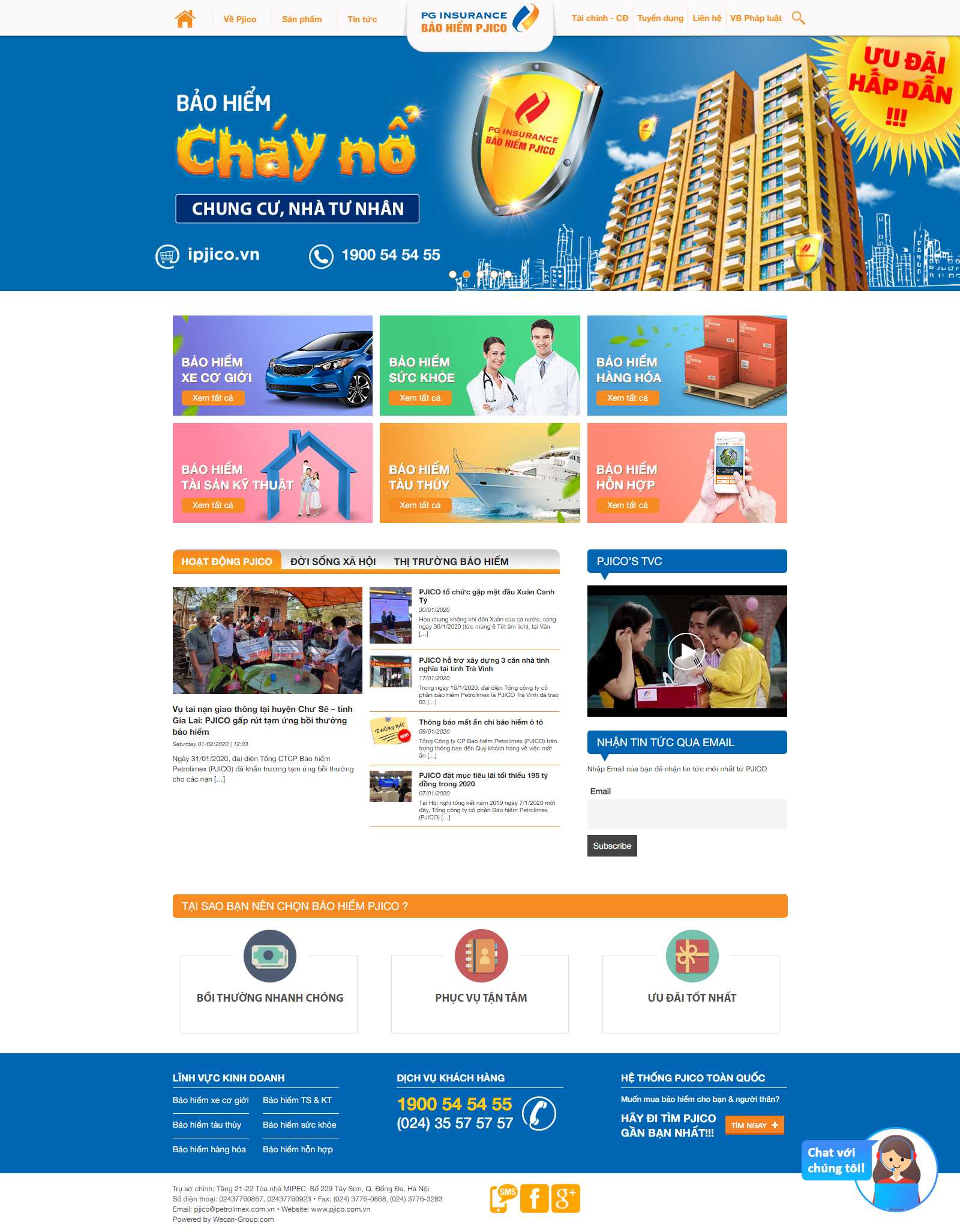 Thiết kế Website bảo hiểm - www.pjico.com.vn - VietWebGroup.Vn