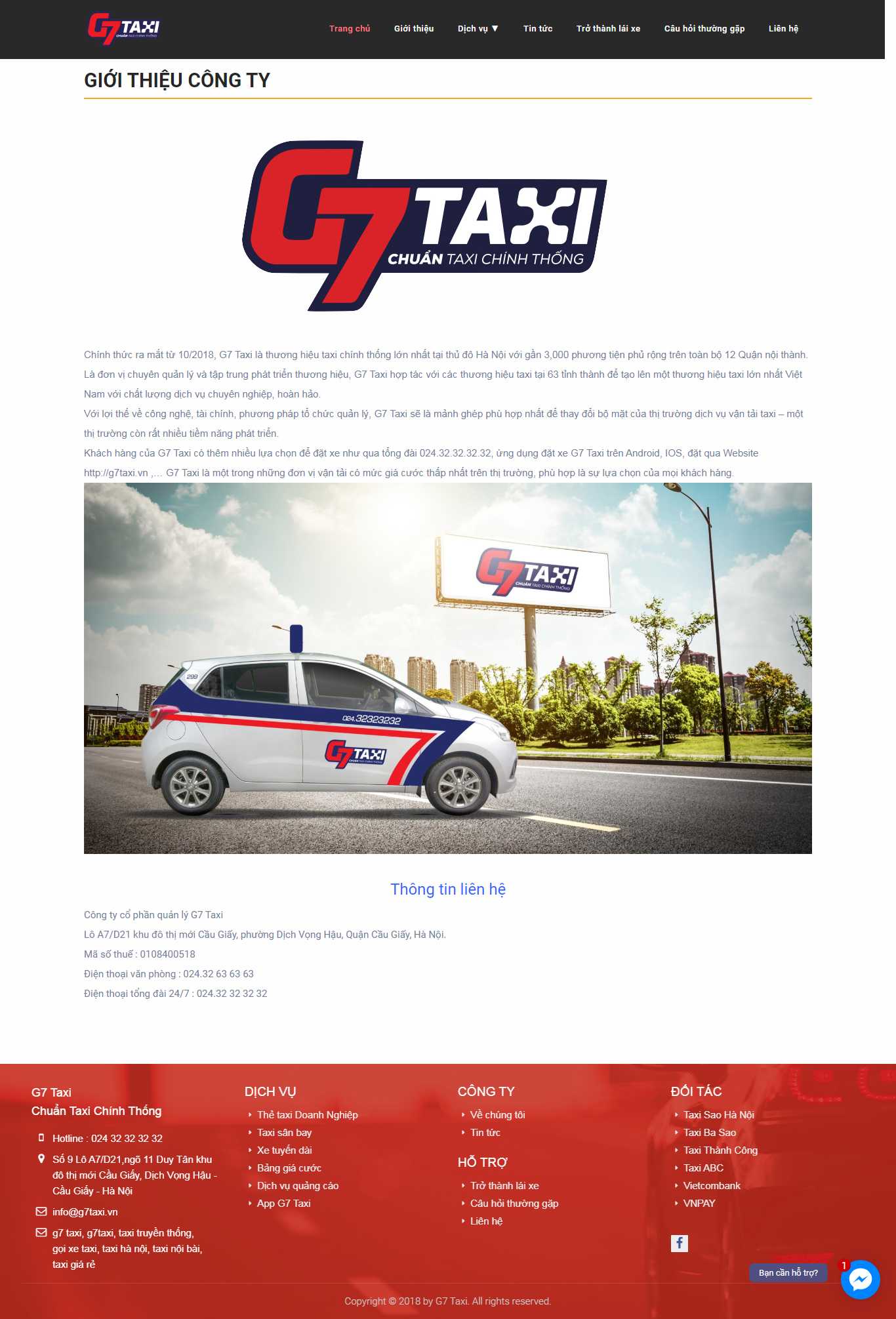 Thiết kế Website miễn phí - g7taxi.vn - VietWebGroup.Vn