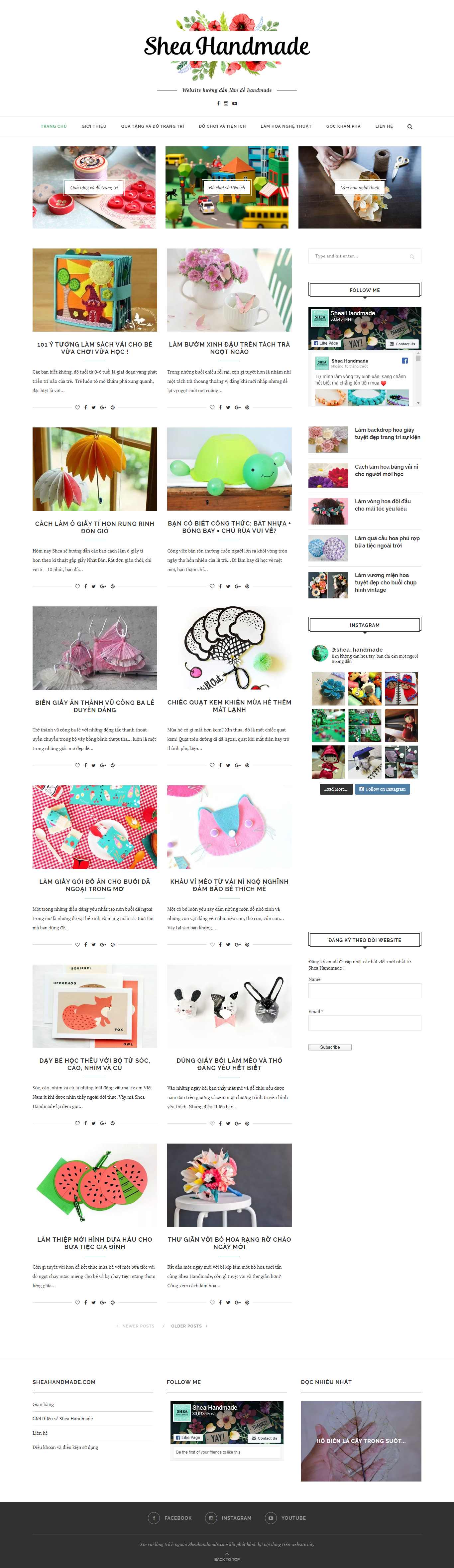 Thiết kế Website đồ handmade - sheahandmade.com - VietWebGroup.Vn