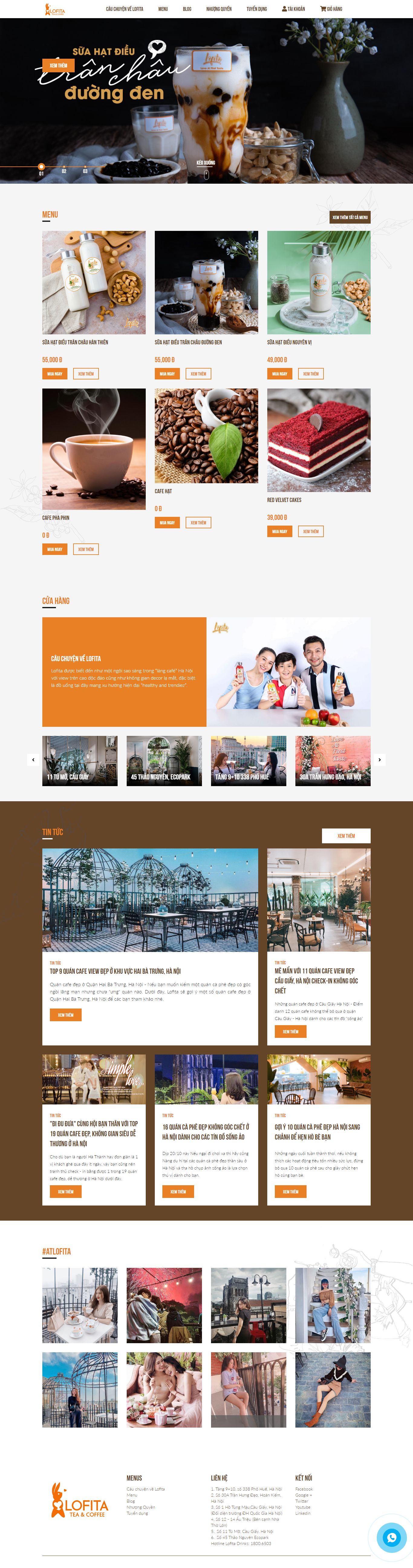 Thiết kế Website quán cafe - lofita.vn - VietWebGroup.Vn