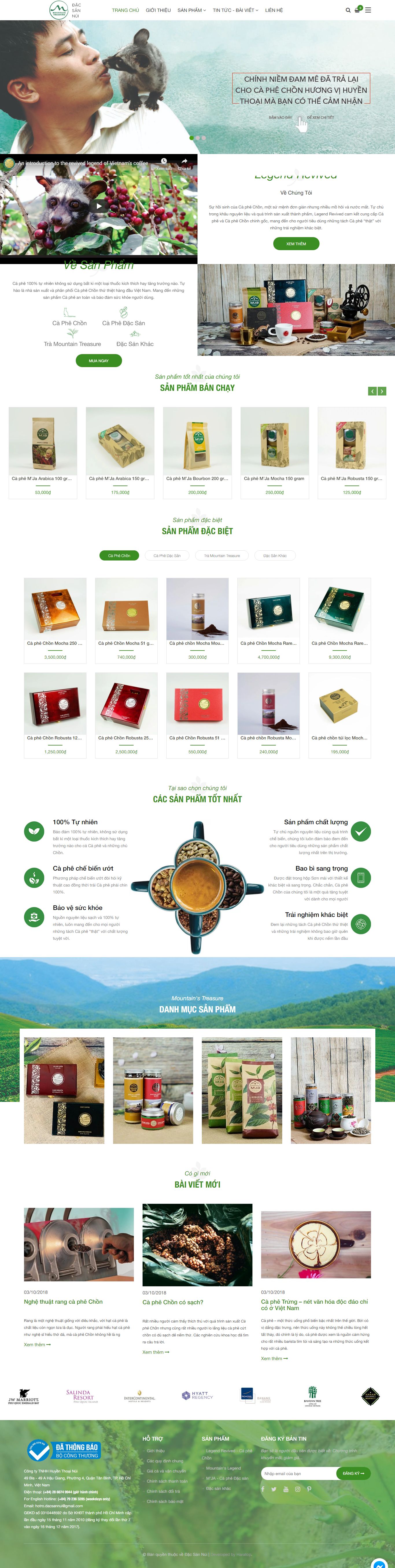 Thiết kế Website quán cafe - dacsannui.vn - VietWebGroup.Vn