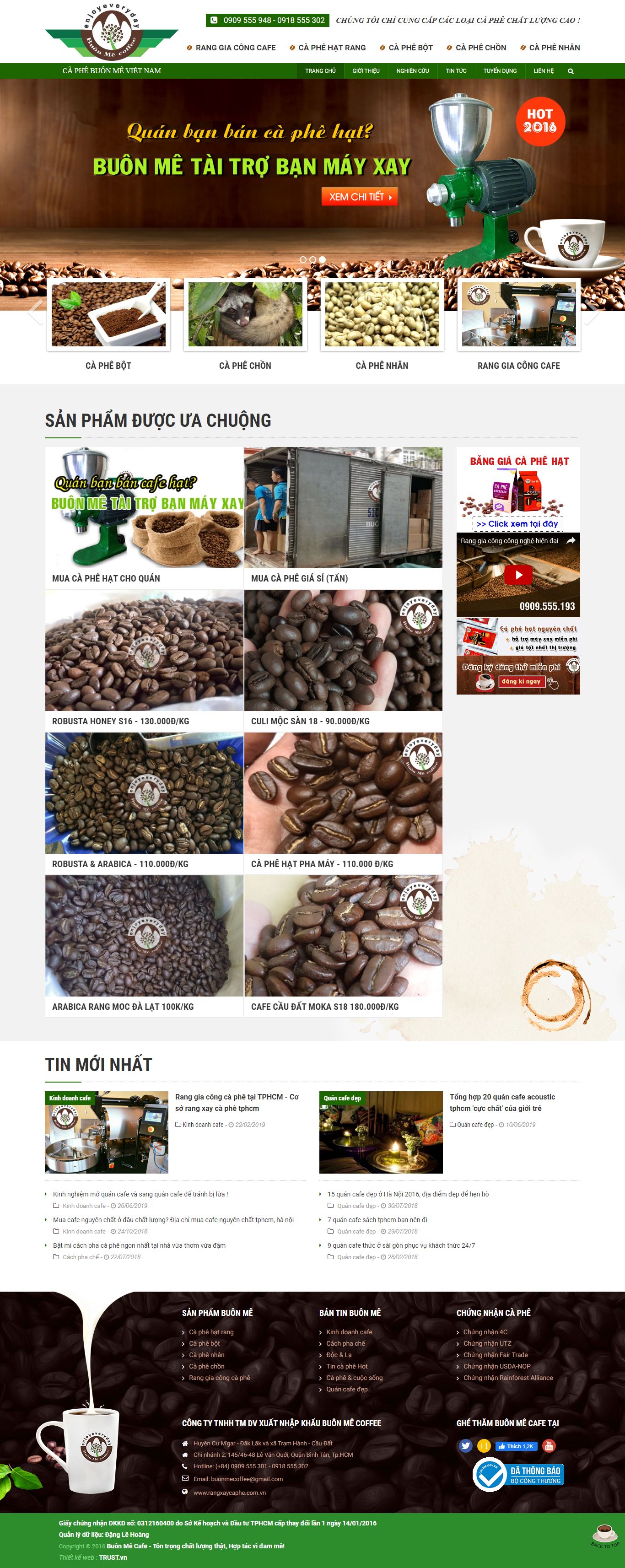 Thiết kế Website quán cafe - rangxaycaphe.com.vn - VietWebGroup.Vn