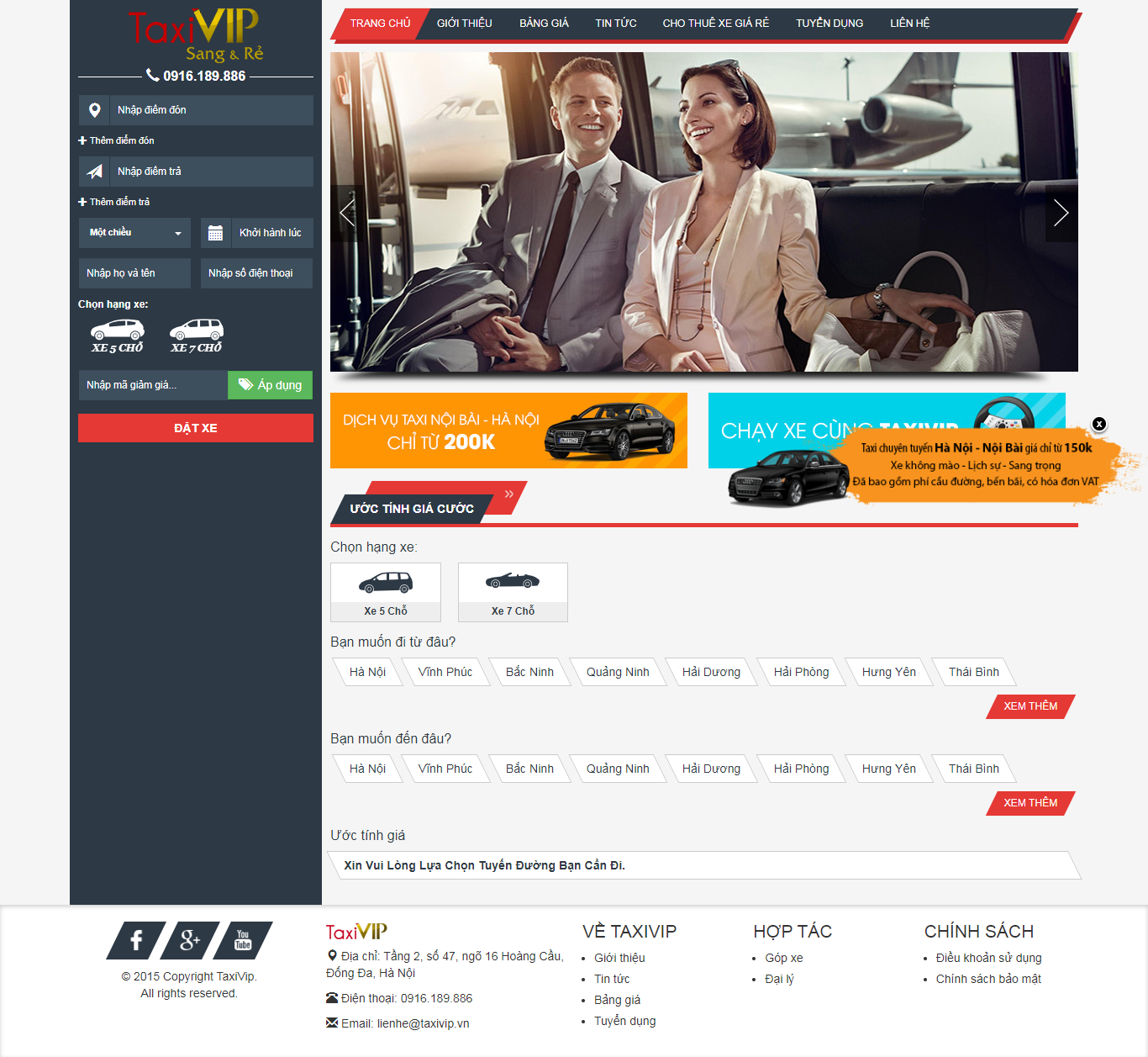 Thiết kế Website hãng taxi - taxivip.vn - VietWebGroup.Vn