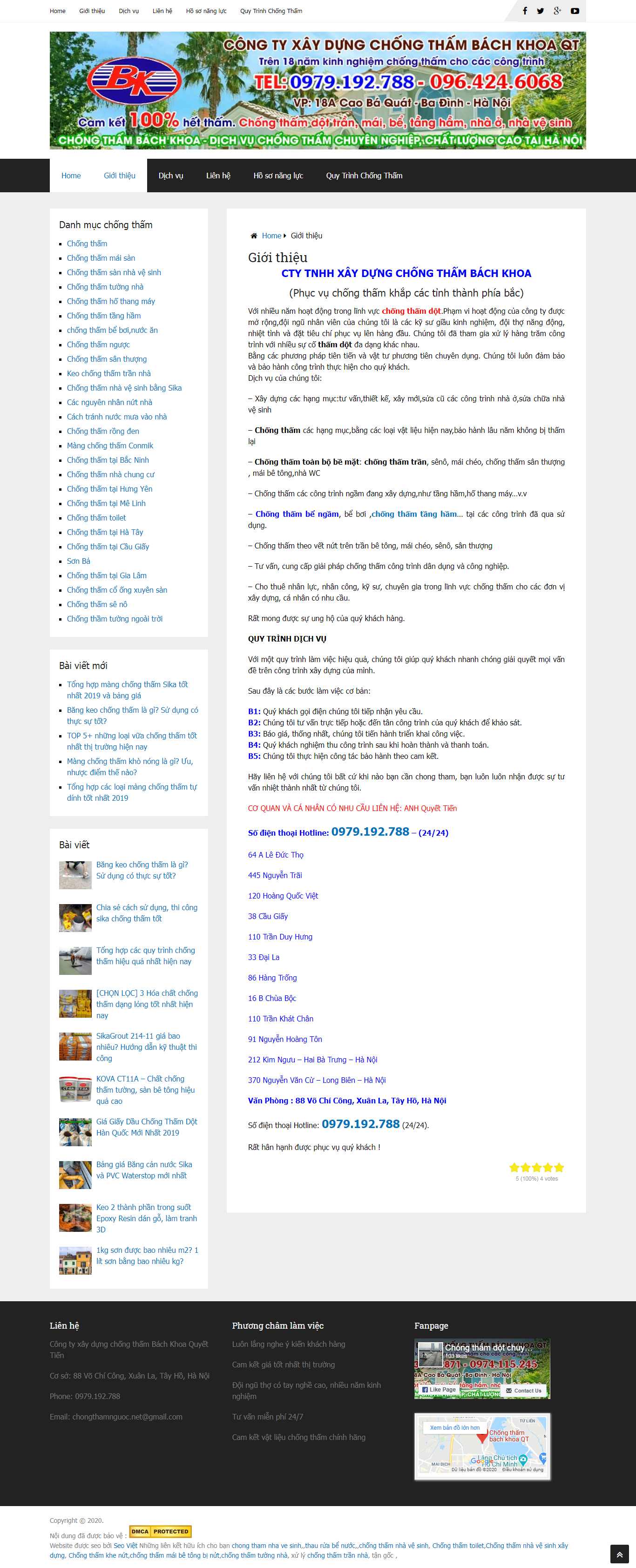 Thiết kế Website chống thấm - chongthamnguoc.net - VietWebGroup.Vn