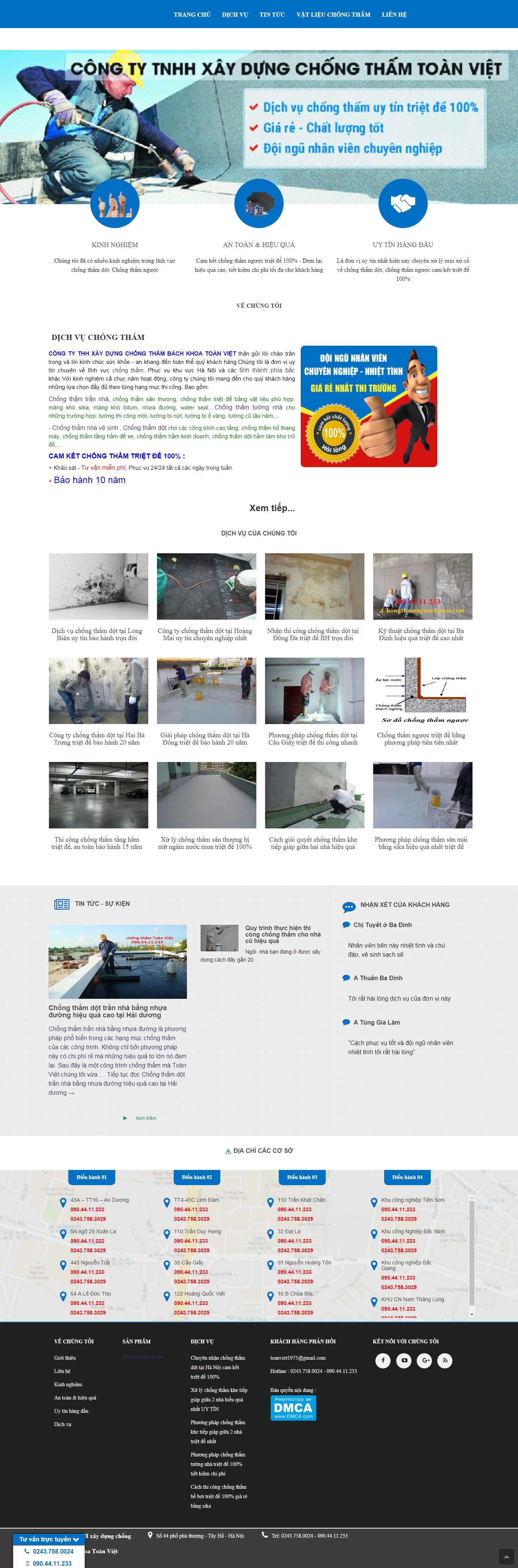Thiết kế Website chống thấm - chongthamnguochanoi.com - VietWebGroup.Vn