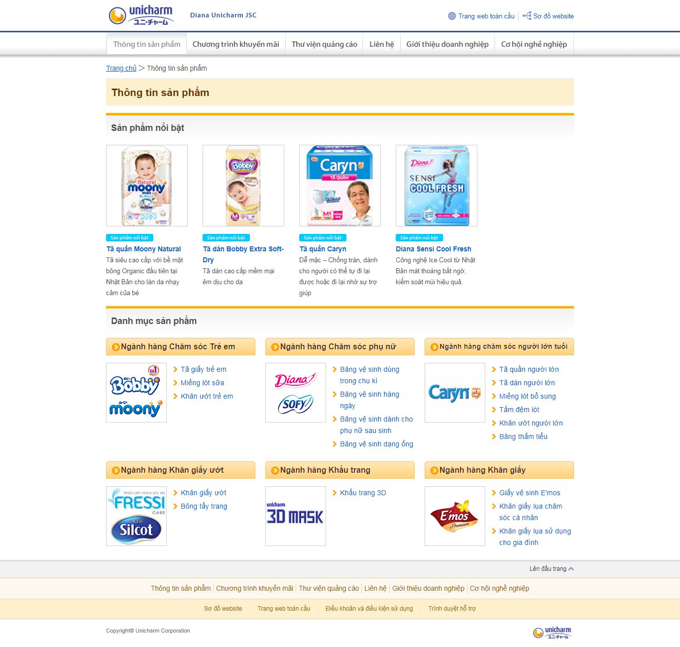 Thiết kế Website sản phẩm - www.unicharm.vn - VietWebGroup.Vn