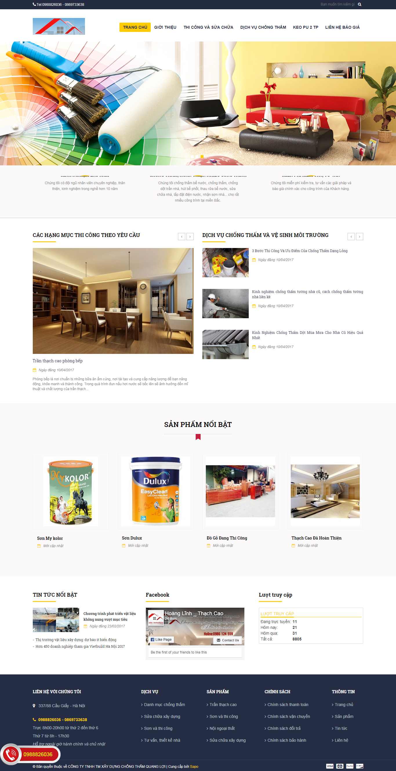 Thiết kế Website chống thấm - chongtham24h.info - VietWebGroup.Vn