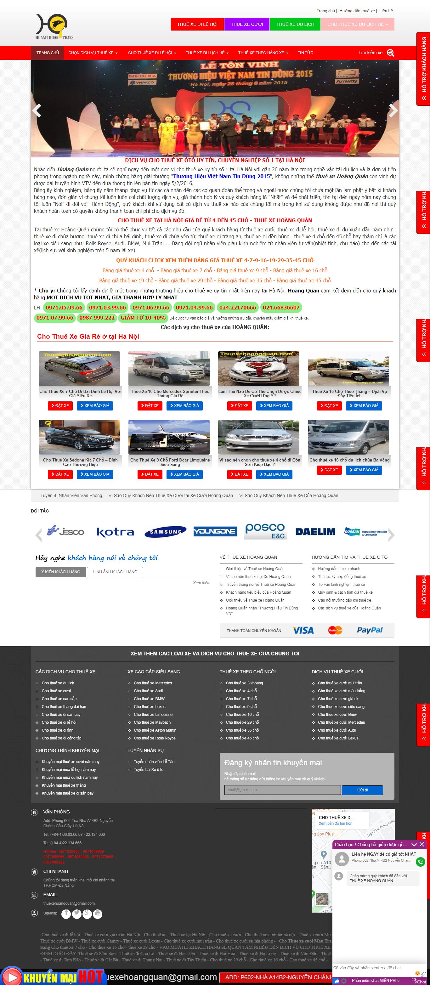Thiết kế Website cho thuê xe - thuexehoangquan.com - VietWebGroup.Vn