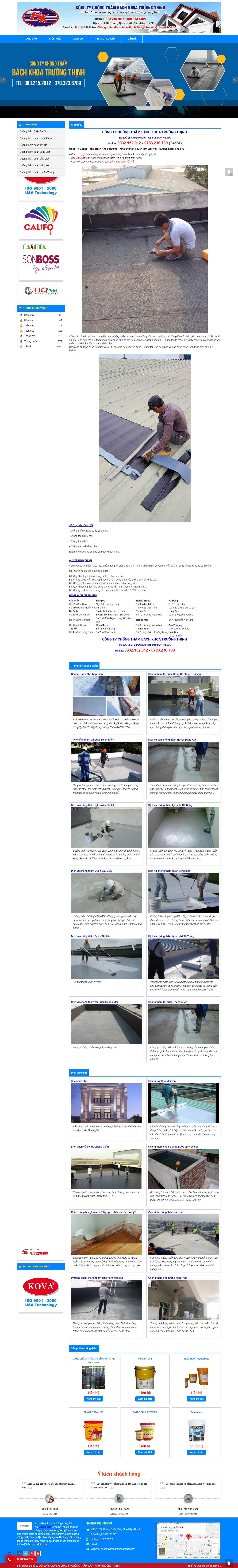 Thiết kế Website chống thấm - chongthambachkhoatruongthinh.com - VietWebGroup.Vn