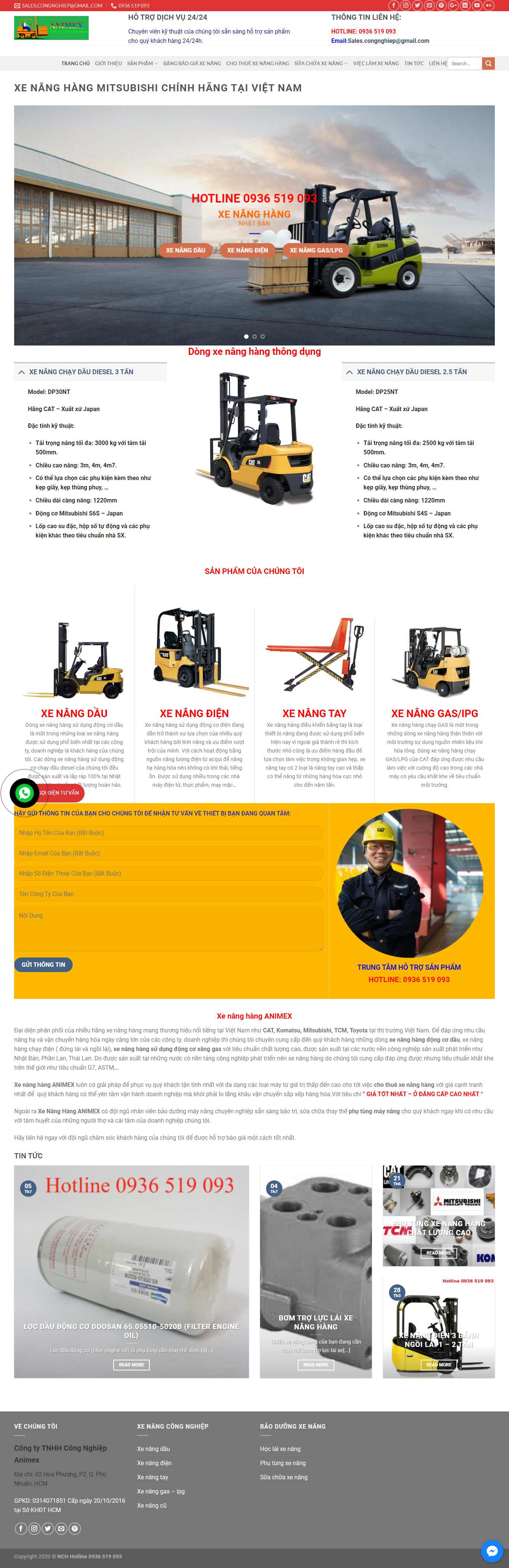 Thiết kế Website xe nâng - dailyxenang.com - VietWebGroup.Vn