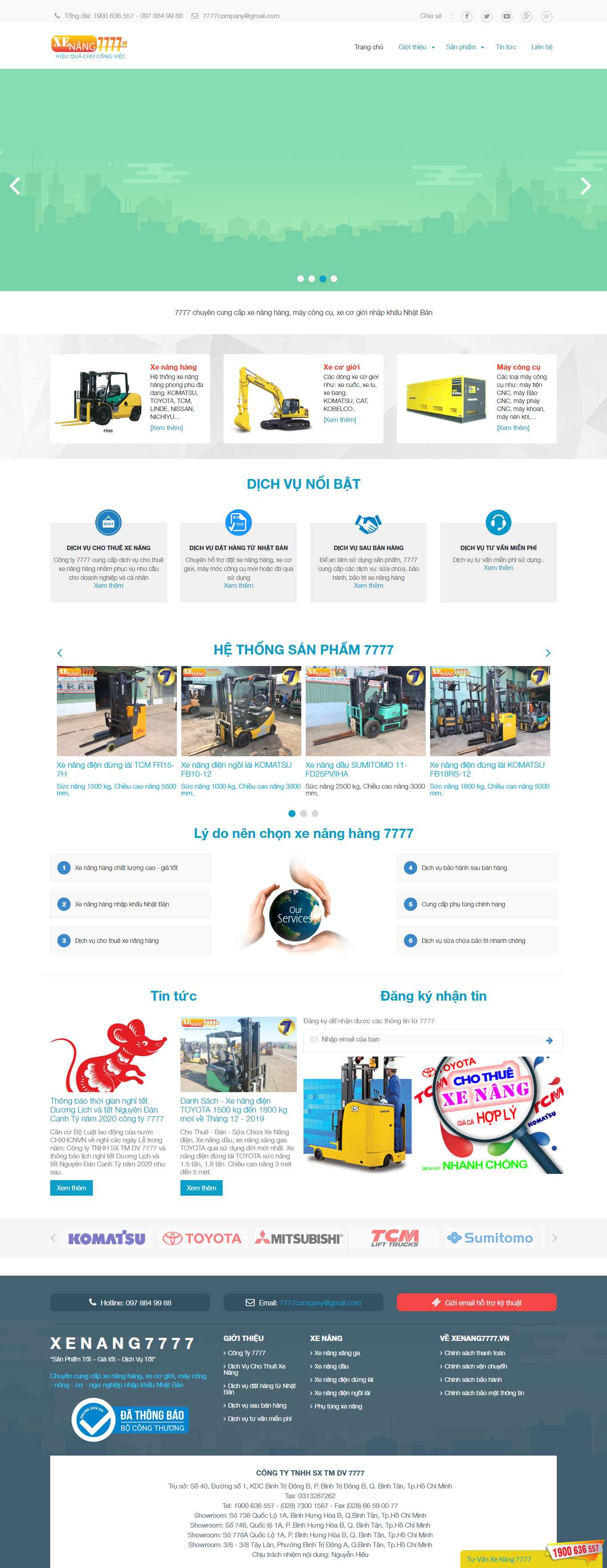 Thiết kế Website xe nâng - xenang7777.vn - VietWebGroup.Vn