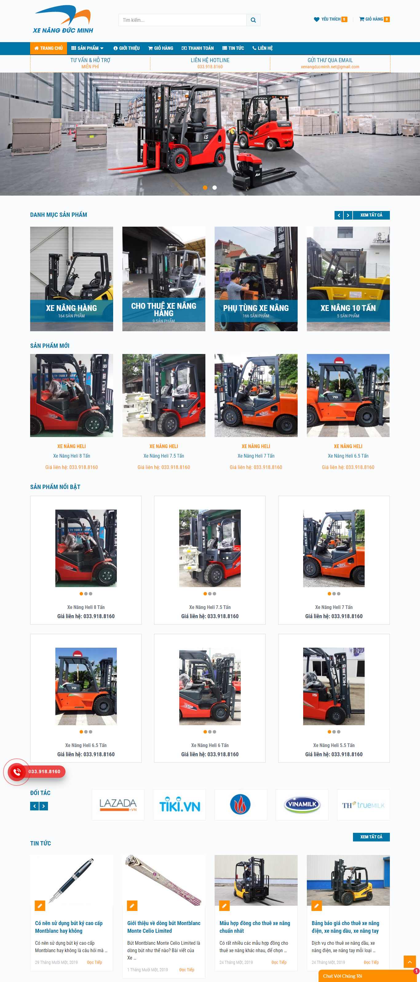 Thiết kế Website xe nâng - xenangducminh.net - VietWebGroup.Vn