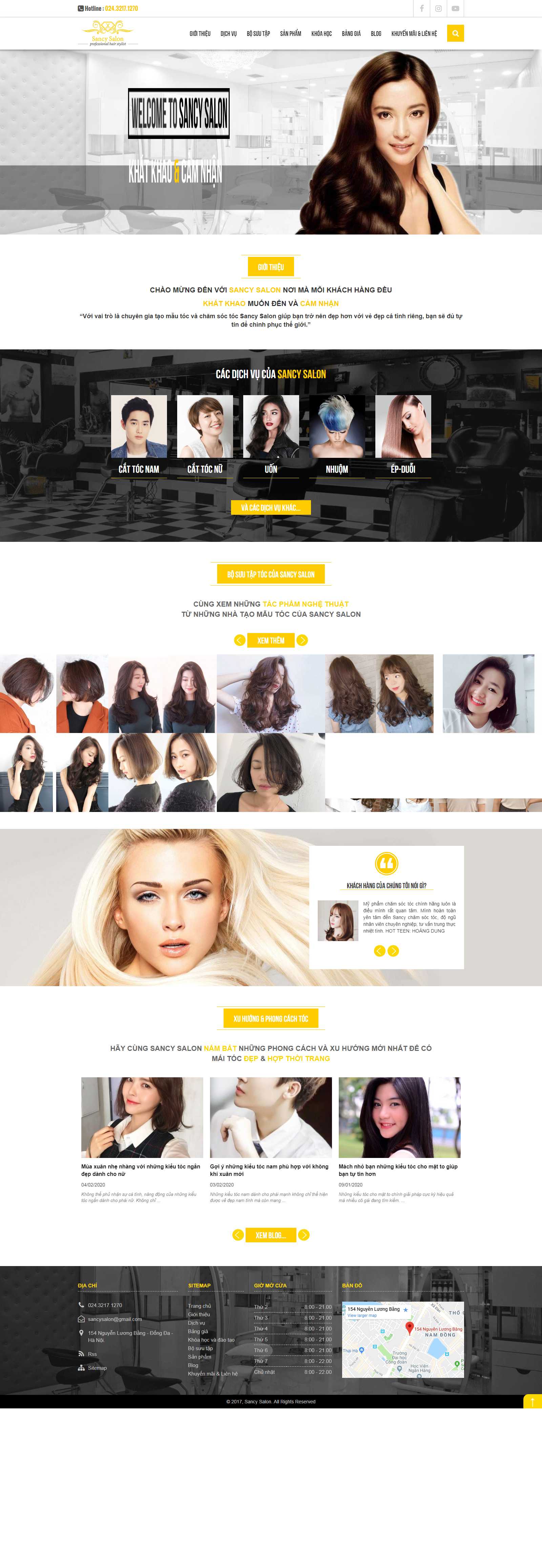 Thiết kế Website hair salon - sancysalon.com - VietWebGroup.Vn