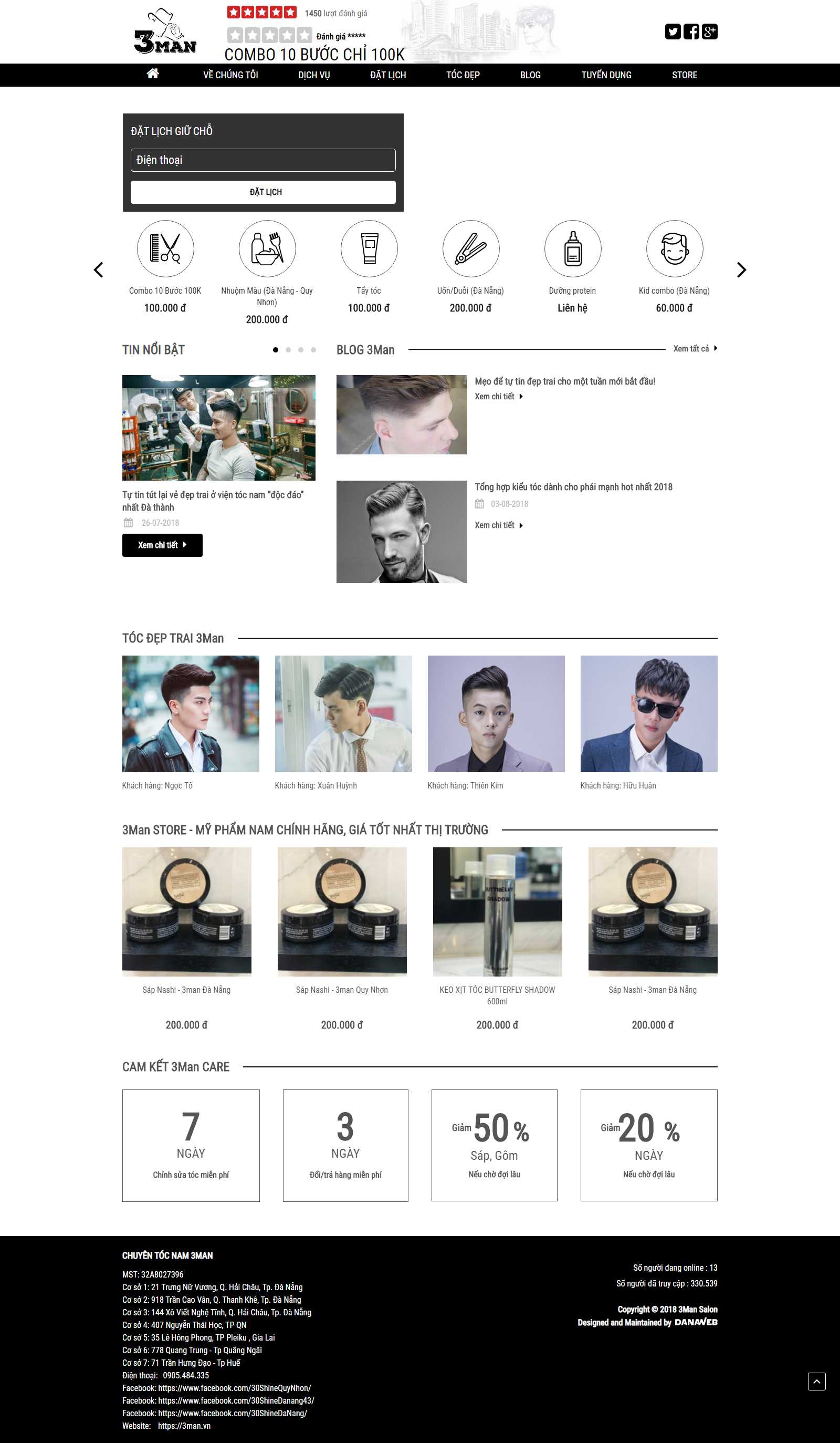 Thiết kế Website hair salon - 3man.vn - VietWebGroup.Vn