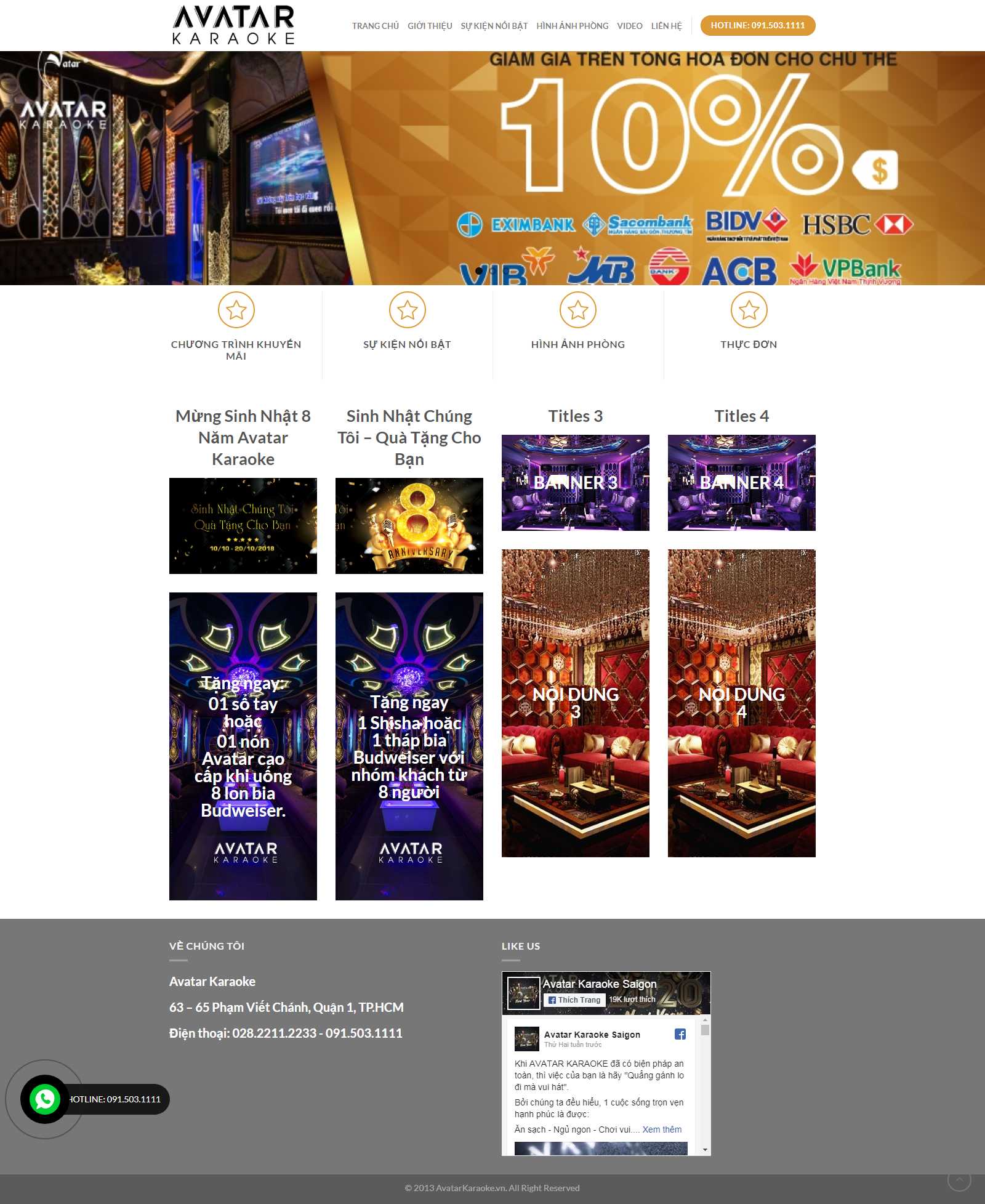 Thiết kế Website quán karaoke - avatarkaraoke.vn - VietWebGroup.Vn