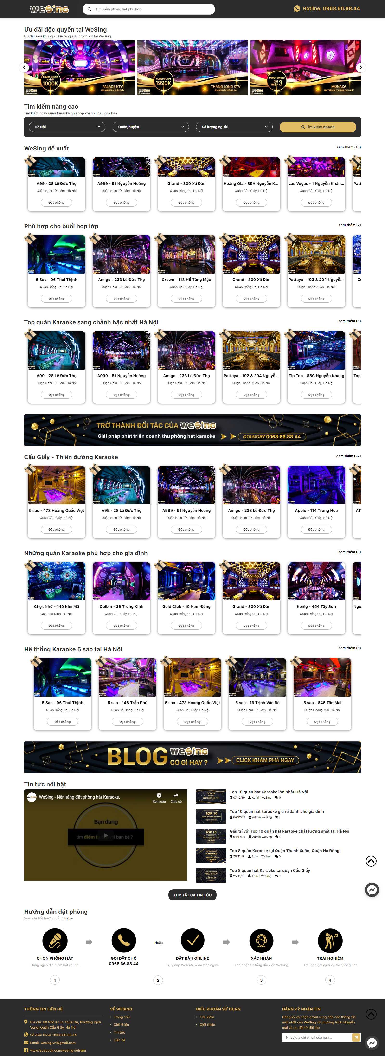 Thiết kế Website quán karaoke - www.wesing.vn - VietWebGroup.Vn