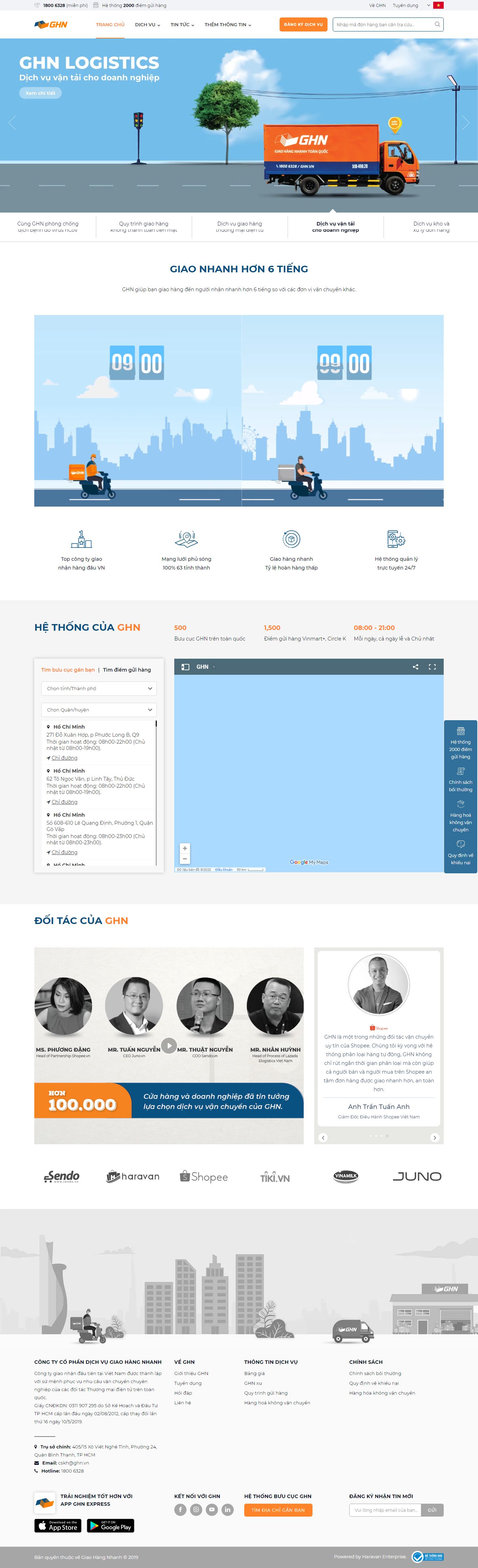 Thiết kế Website giao hàng - ghn.vn - VietWebGroup.Vn