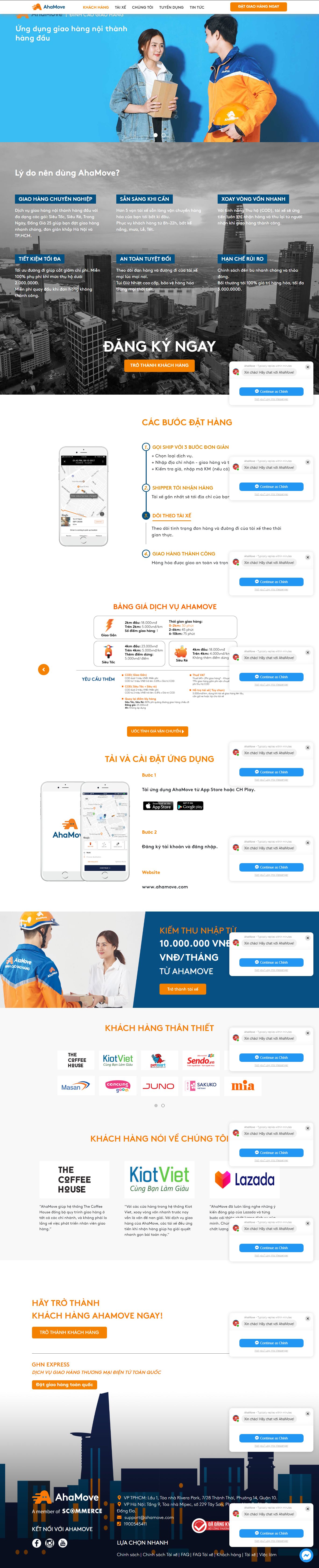 Thiết kế Website giao hàng - ahamove.com - VietWebGroup.Vn