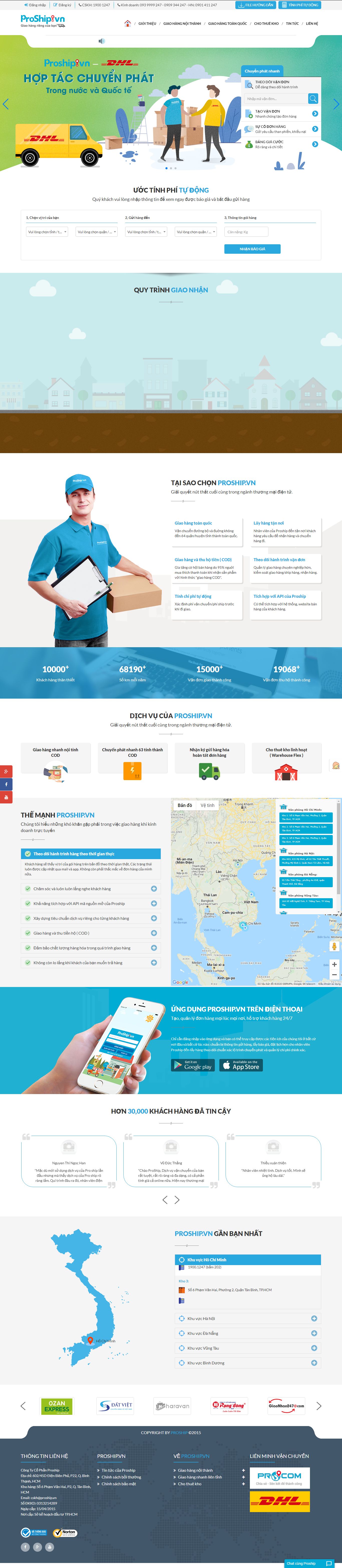 Thiết kế Website giao hàng - proship.vn - VietWebGroup.Vn