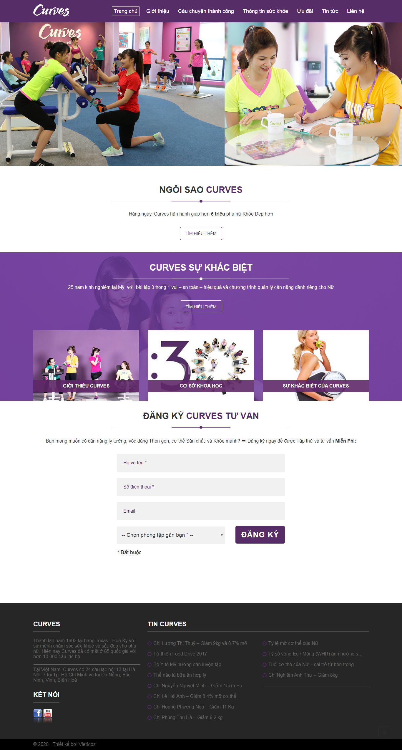 Thiết kế Website phòng tập gym - curveshanoi.com.vn - VietWebGroup.Vn