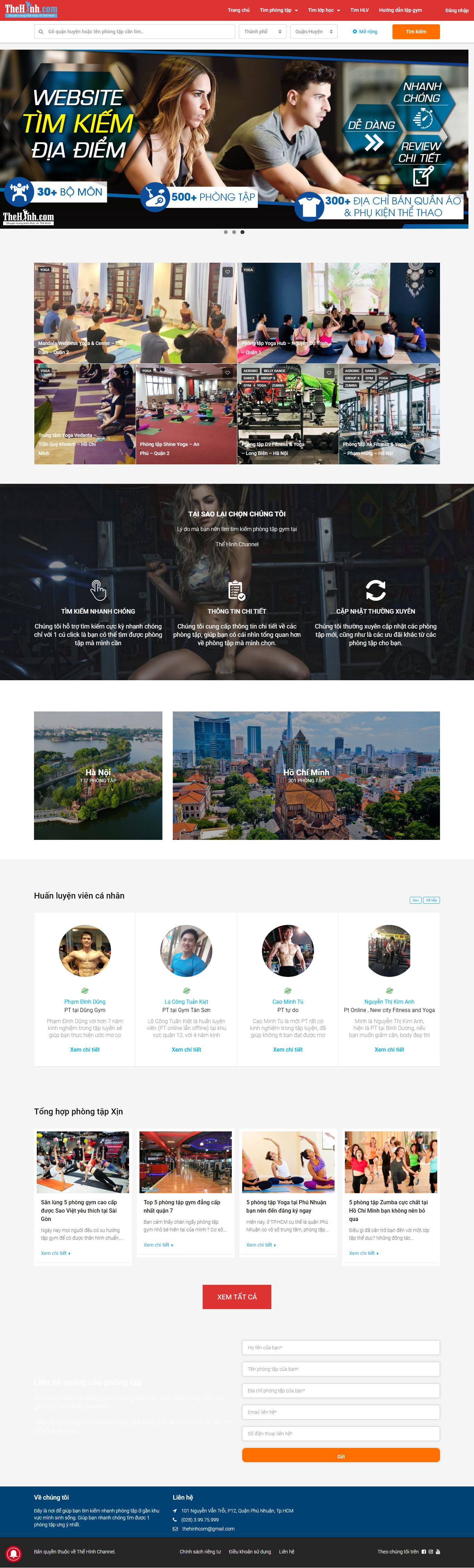 Thiết kế Website phòng tập gym - phongtap.thehinh.com - VietWebGroup.Vn