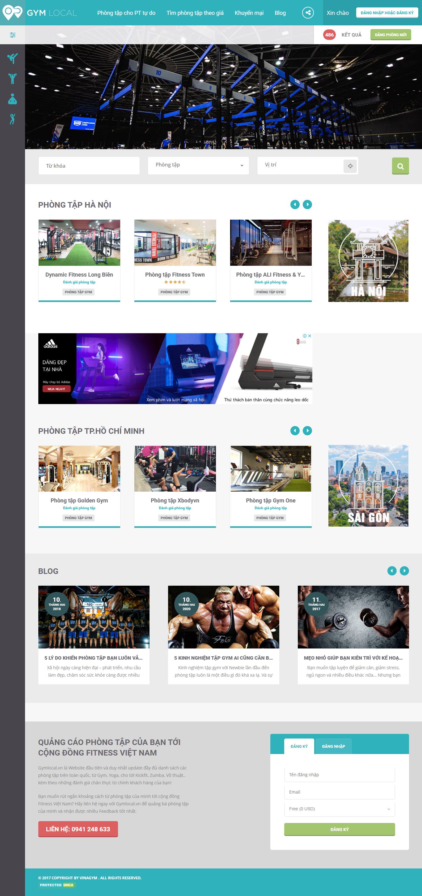 Thiết kế Website phòng tập gym - gymlocal.vn - VietWebGroup.Vn