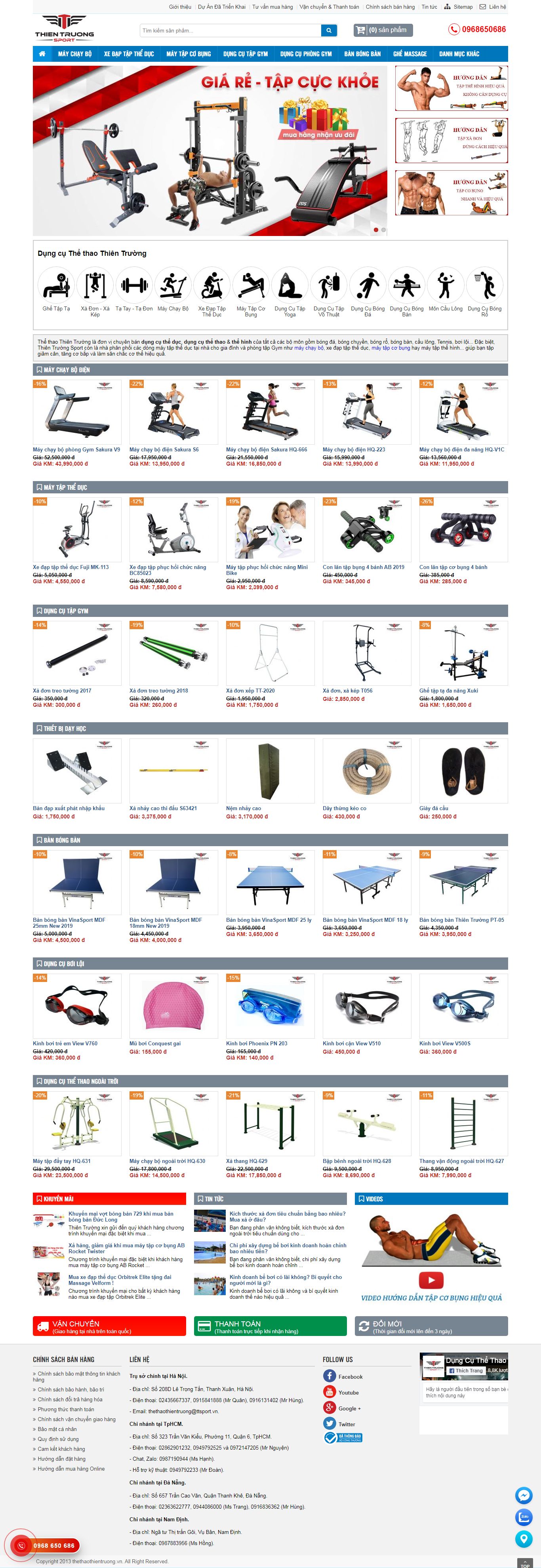 Thiết kế Website phòng tập gym - www.thethaothientruong.vn - VietWebGroup.Vn