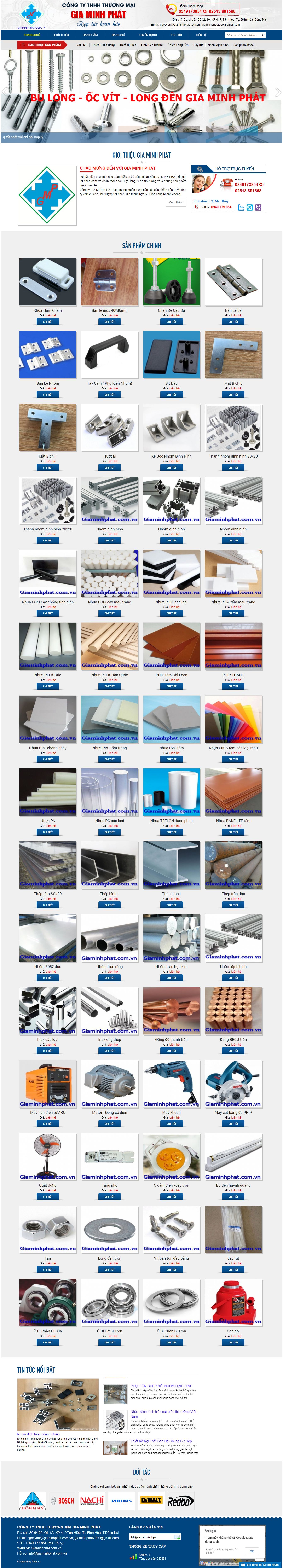 Thiết kế Website thiết bị vật tư - giaminhphat.com.vn - VietWebGroup.Vn