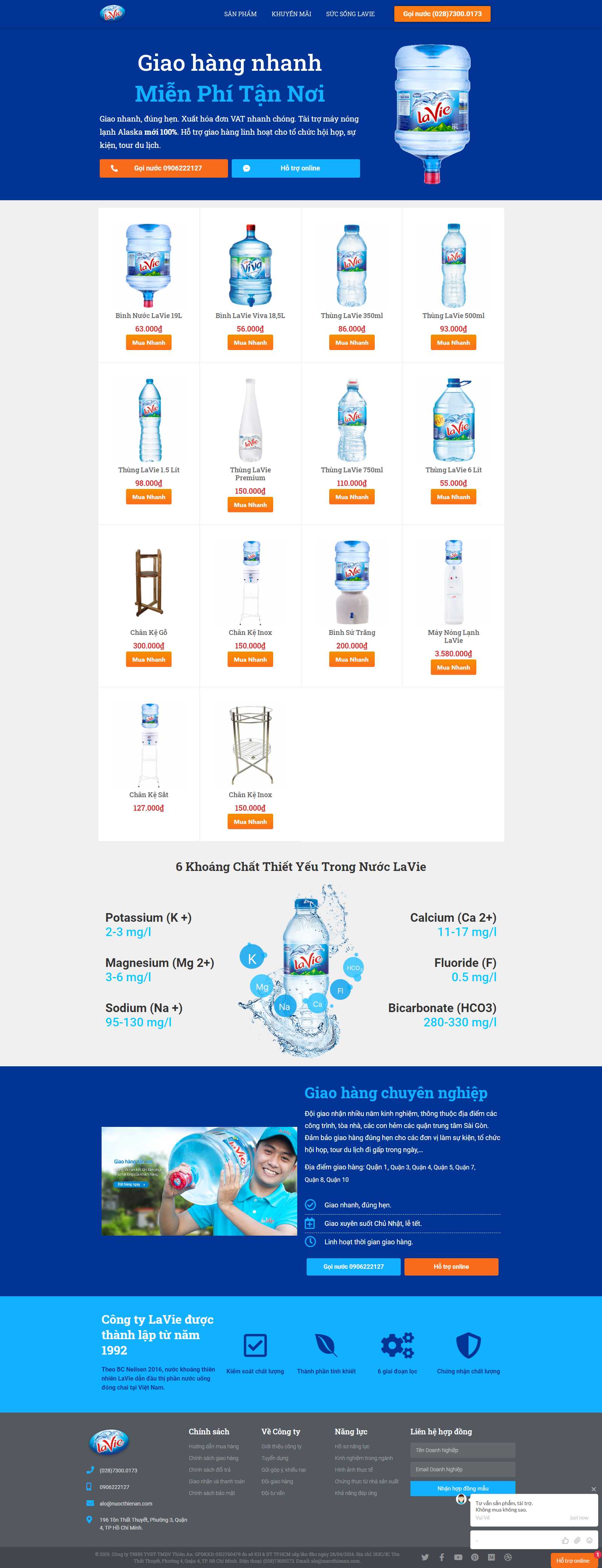 Thiết kế Website nước uống - laviewater.vn - VietWebGroup.Vn