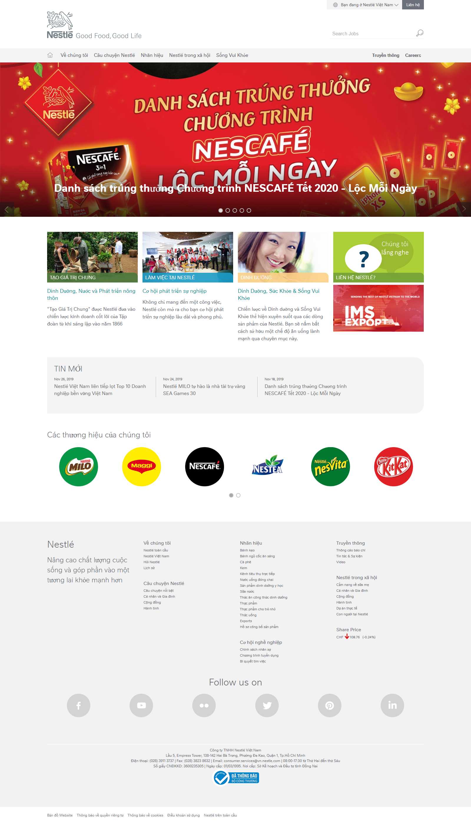Thiết kế Website nước uống - www.nestle.com.vn - VietWebGroup.Vn