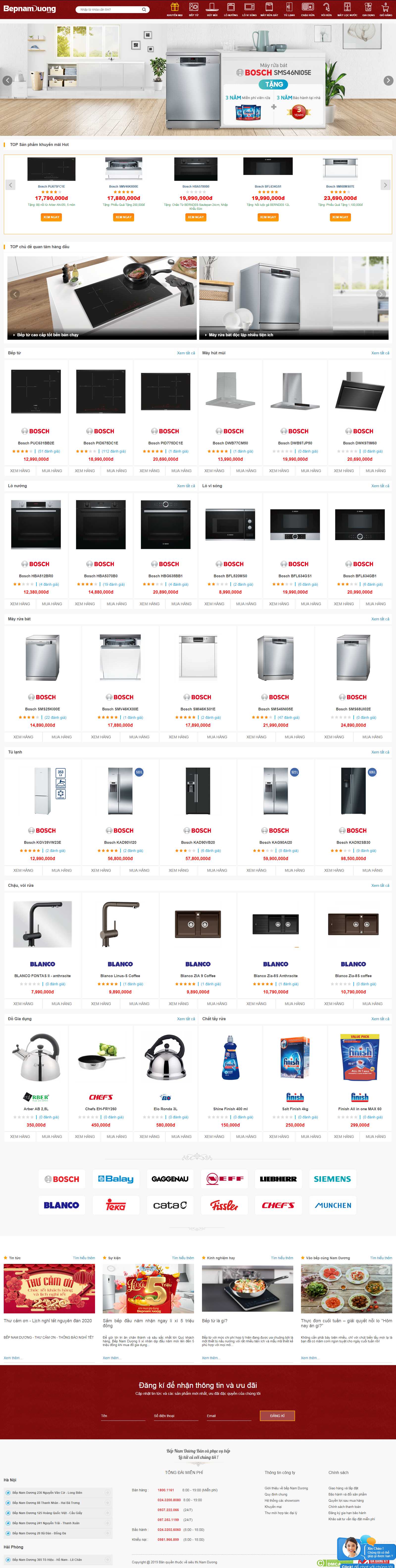 Thiết kế Website bếp từ - bepnamduong.vn - VietWebGroup.Vn