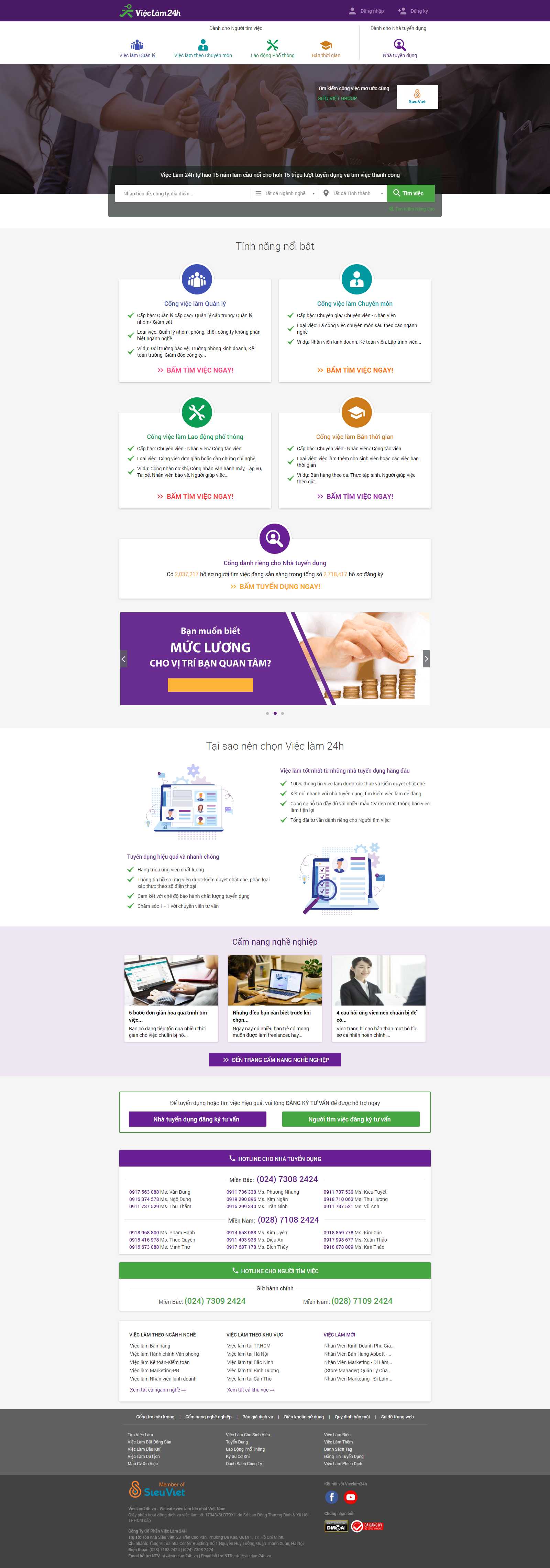 Thiết kế Website việc làm - vieclam24h.vn - VietWebGroup.Vn