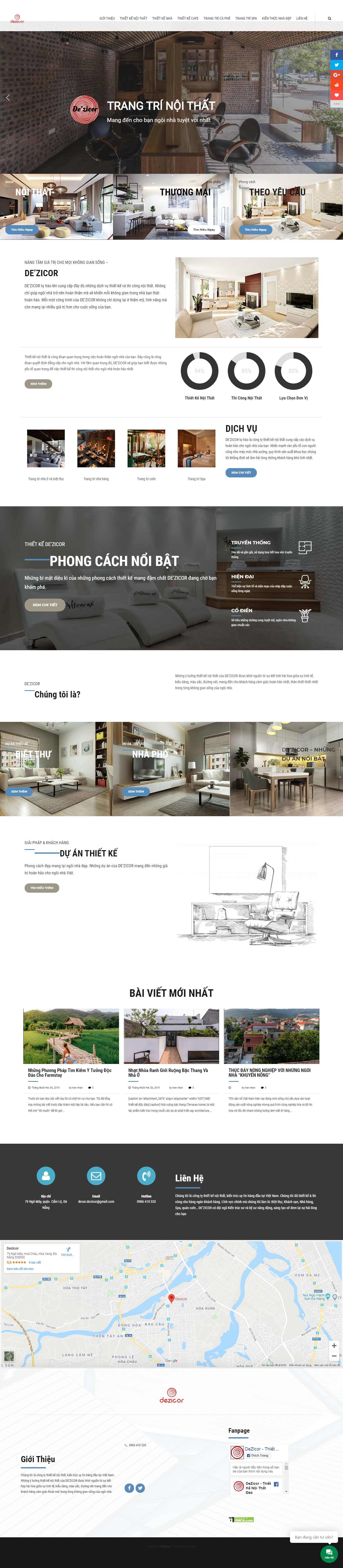 Thiết kế Website thiết kế nội thất - dezicor.com - VietWebGroup.Vn