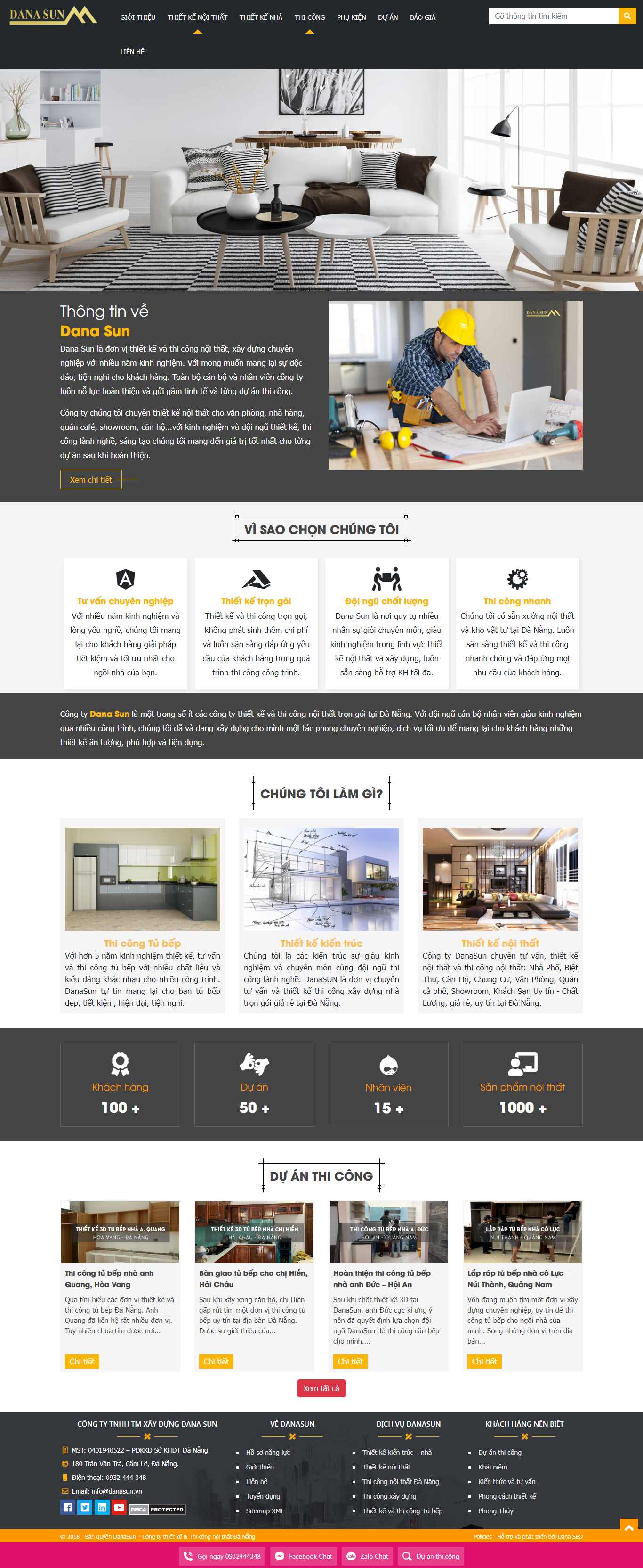Thiết kế Website thiết kế nội thất - danasun.vn - VietWebGroup.Vn