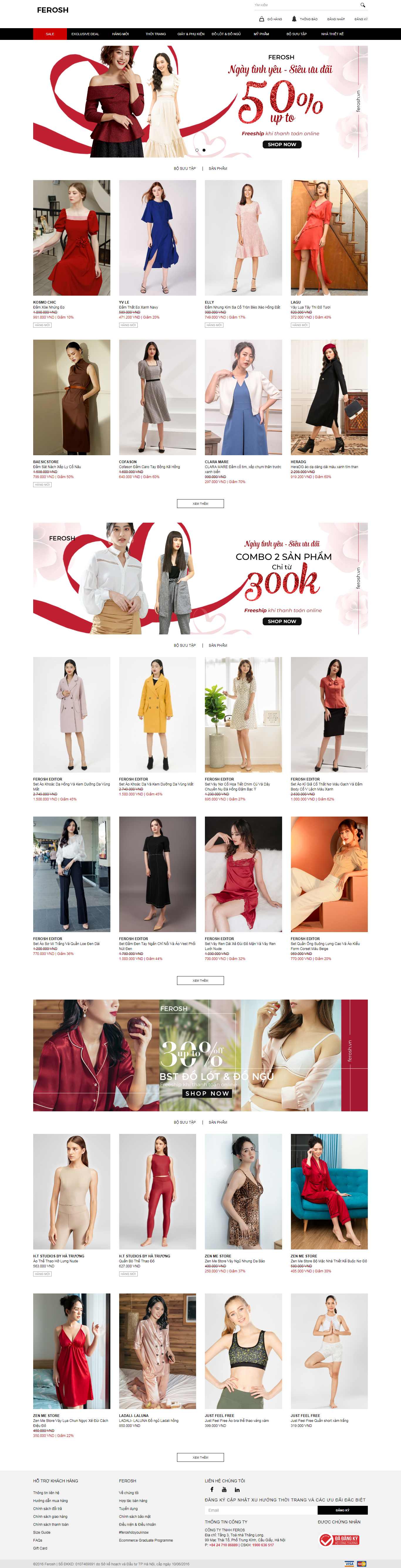 Thiết kế Website shop thời trang - ferosh.vn - VietWebGroup.Vn